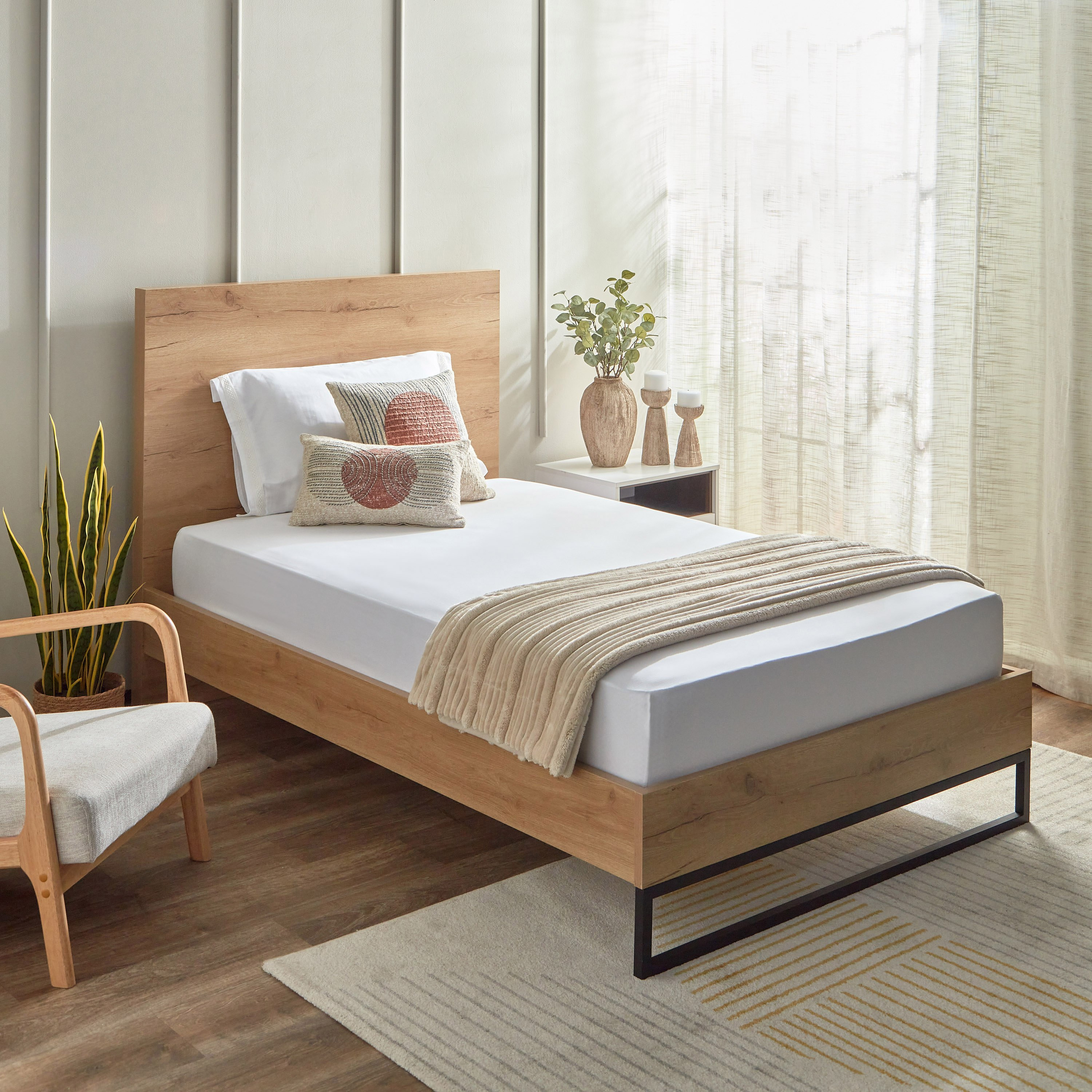 White Haven Pori 220 Thread Count Sateen Cotton Twin Fitted Sheet - 120x200+40 cm-hbxhomeware-hbxbedroom-image-7