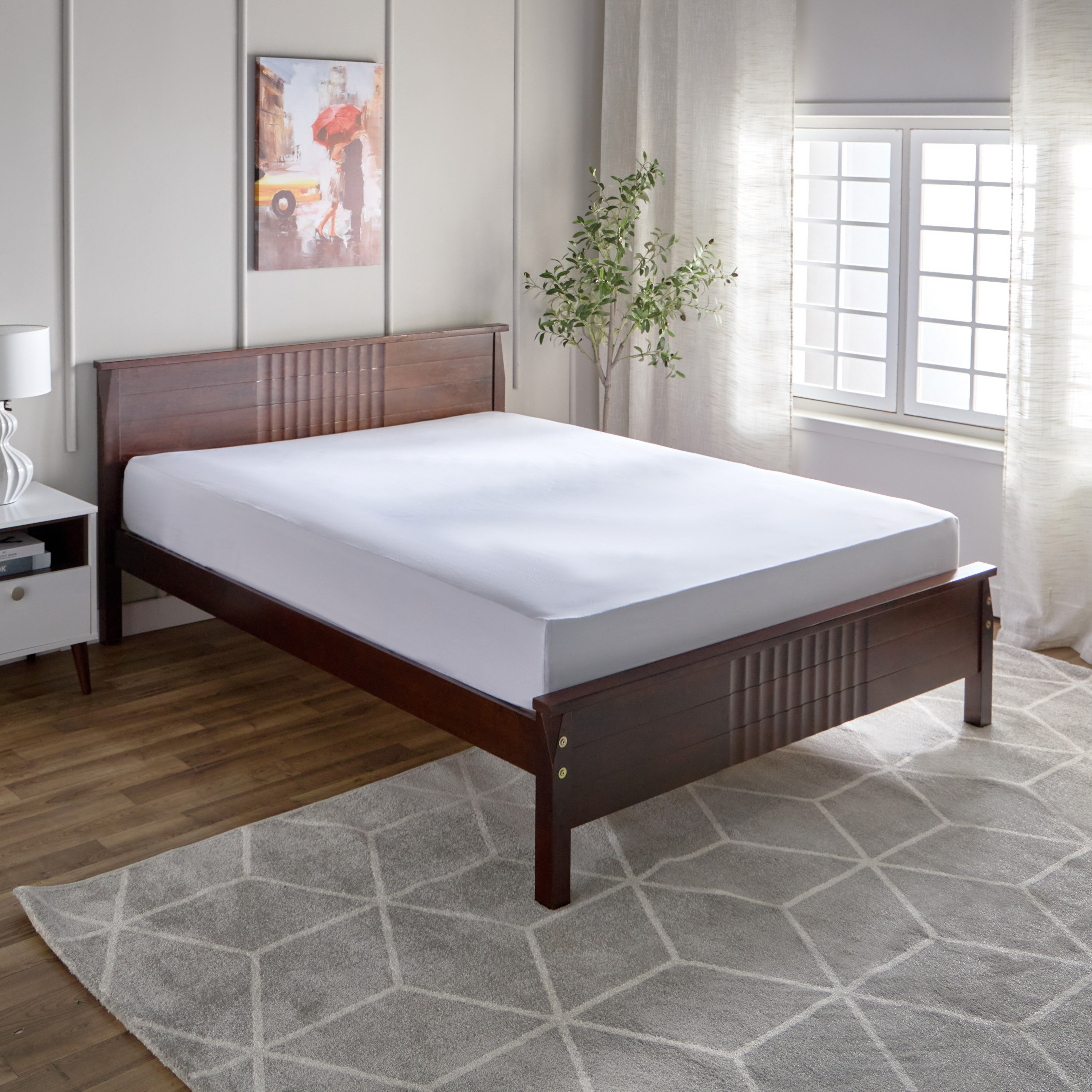 White Haven Pori 220 Thread Count Sateen Cotton Queen Fitted Sheet - 150x200+40 cm-hbxhomeware-hbxbedroom-image-1