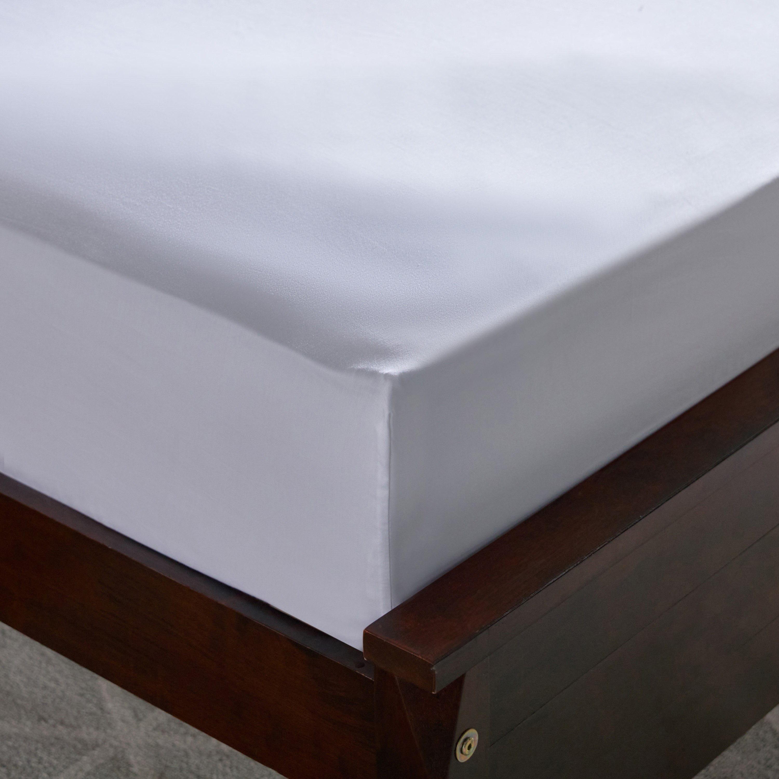 White Haven Pori 220 Thread Count Sateen Cotton Queen Fitted Sheet - 150x200+40 cm-hbxhomeware-hbxbedroom-image-4