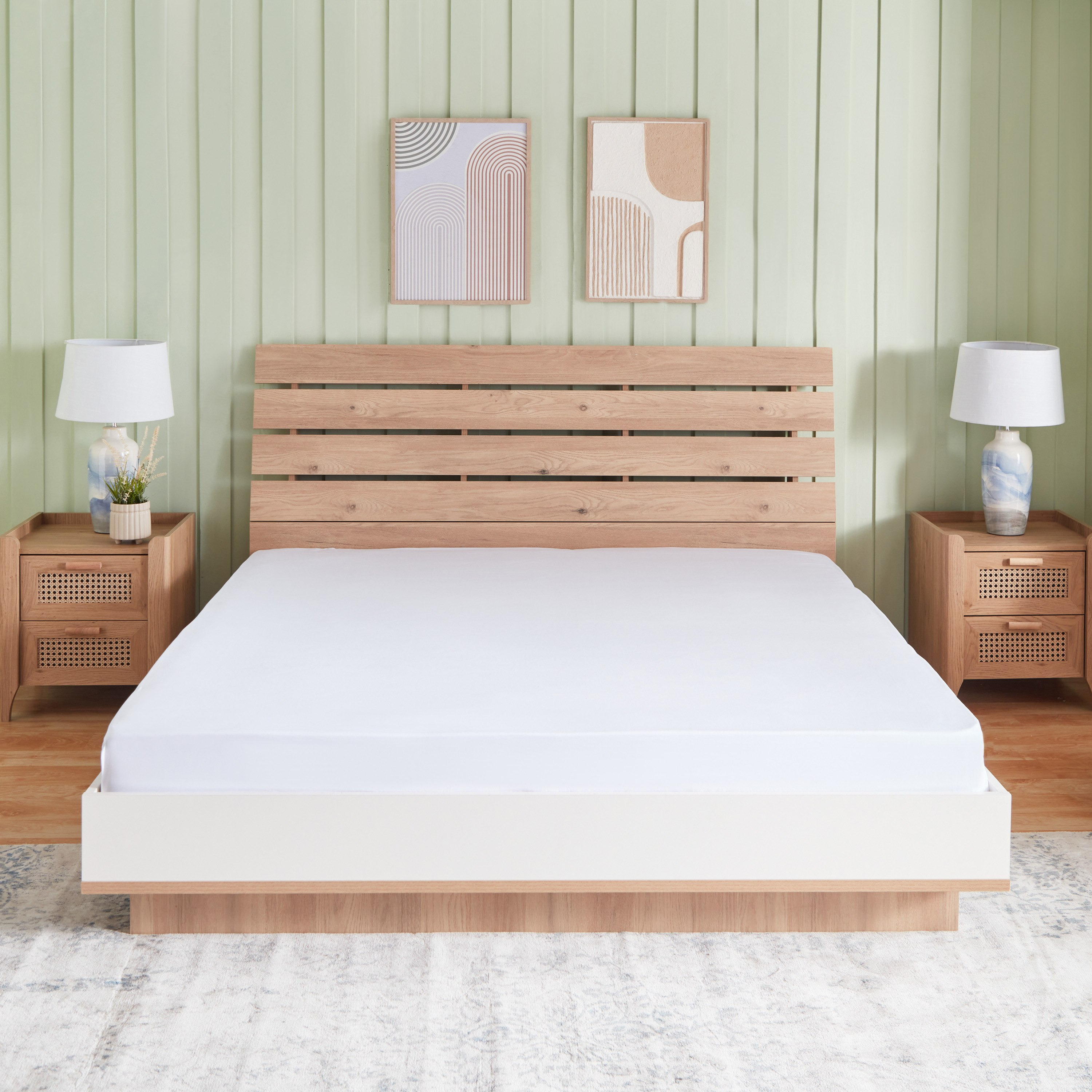 White Haven Pori 220 Thread Count Sateen Cotton Super King Fitted Sheet - 200x200+40 cm-hbxhomeware-hbxbedroom-image-2
