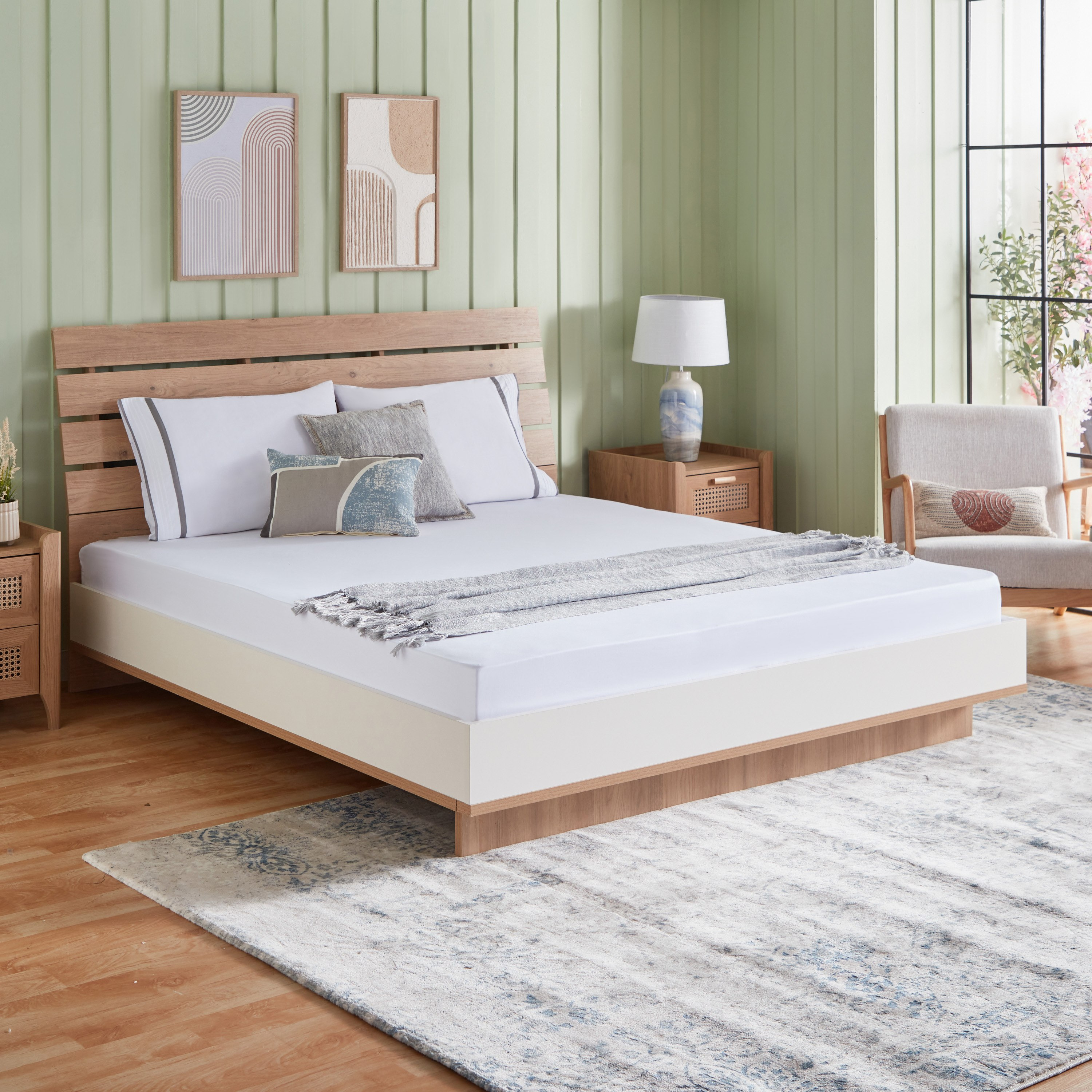 White Haven Pori 220 Thread Count Sateen Cotton Super King Fitted Sheet - 200x200+40 cm-hbxhomeware-hbxbedroom-image-6