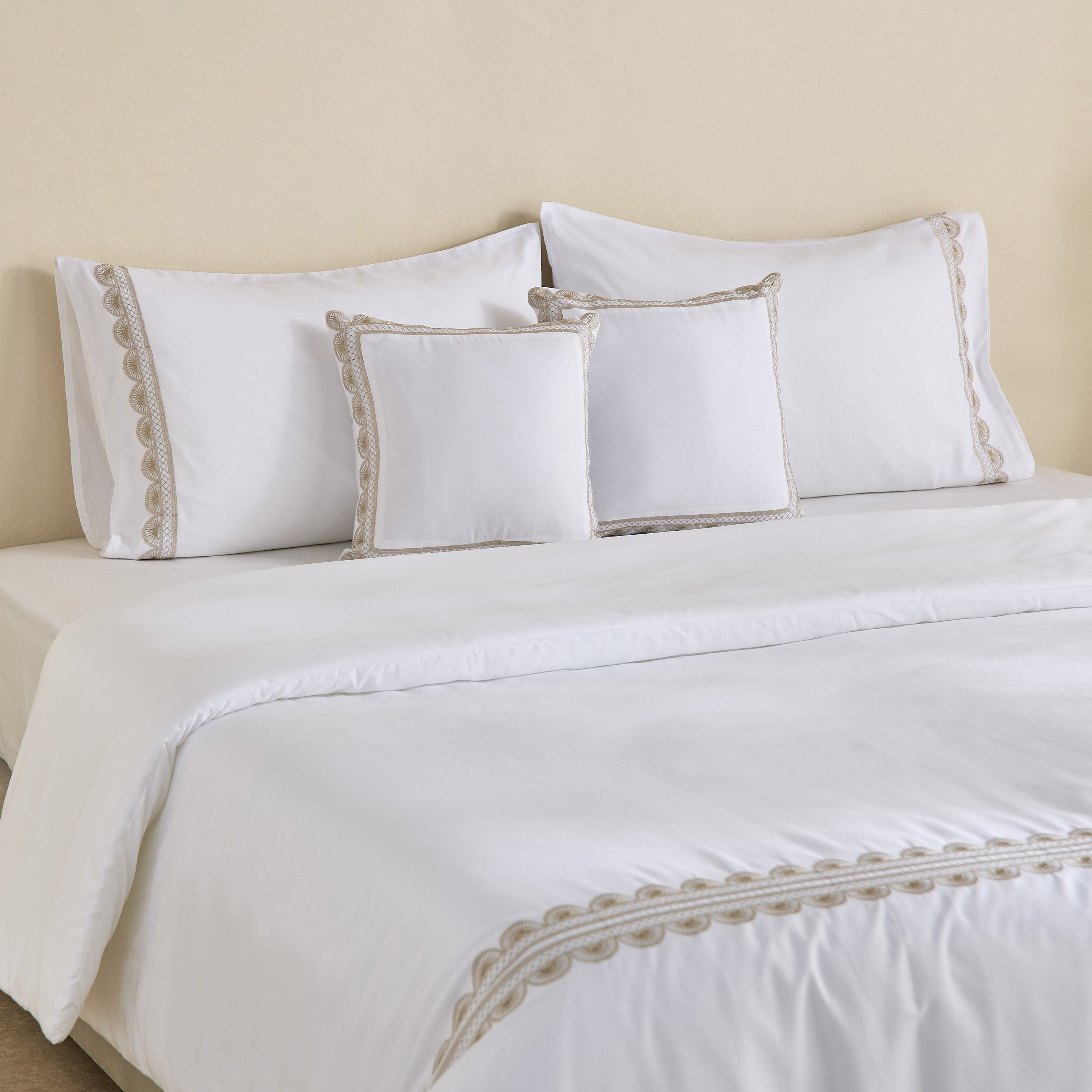 White Haven Sunara 5-Piece Embroidered Cotton King Comforter Set - 220x240 cm-hbxhomeware-hbxbedroom-image-1