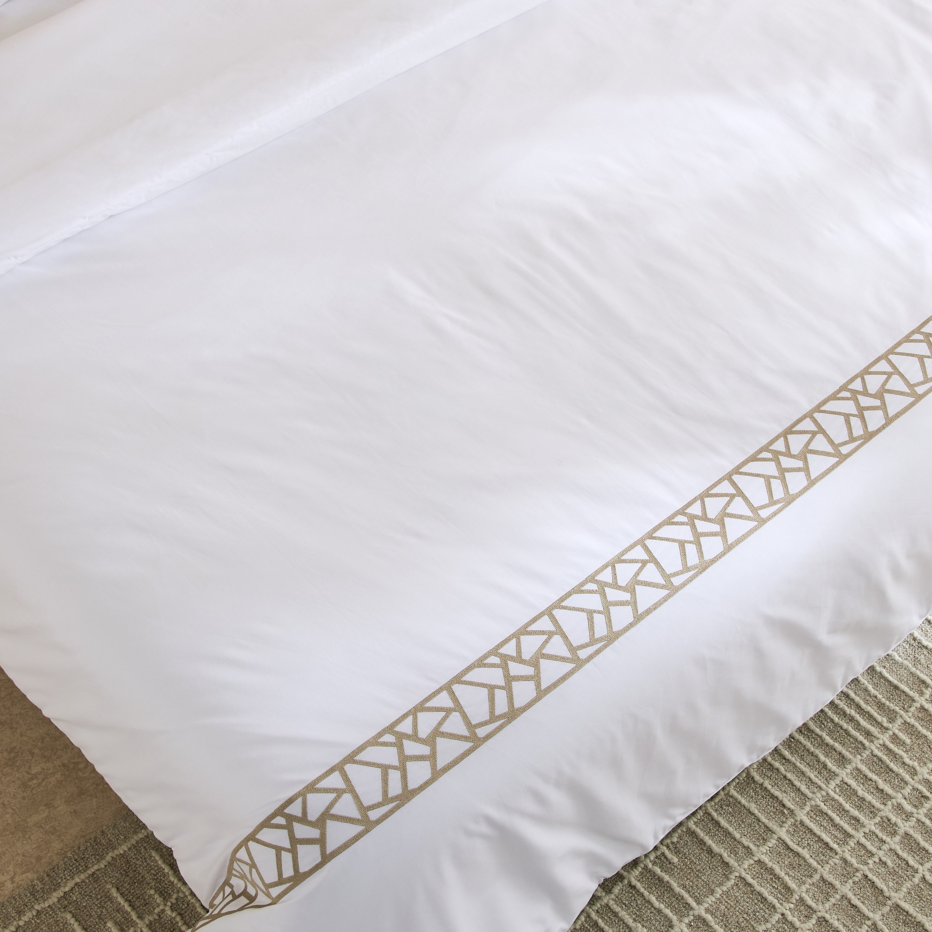 White Haven Geo Lux 5-Piece Embroidered Cotton King Comforter Set - 220x240 cm-hbxhomeware-hbxbedroom-image-3