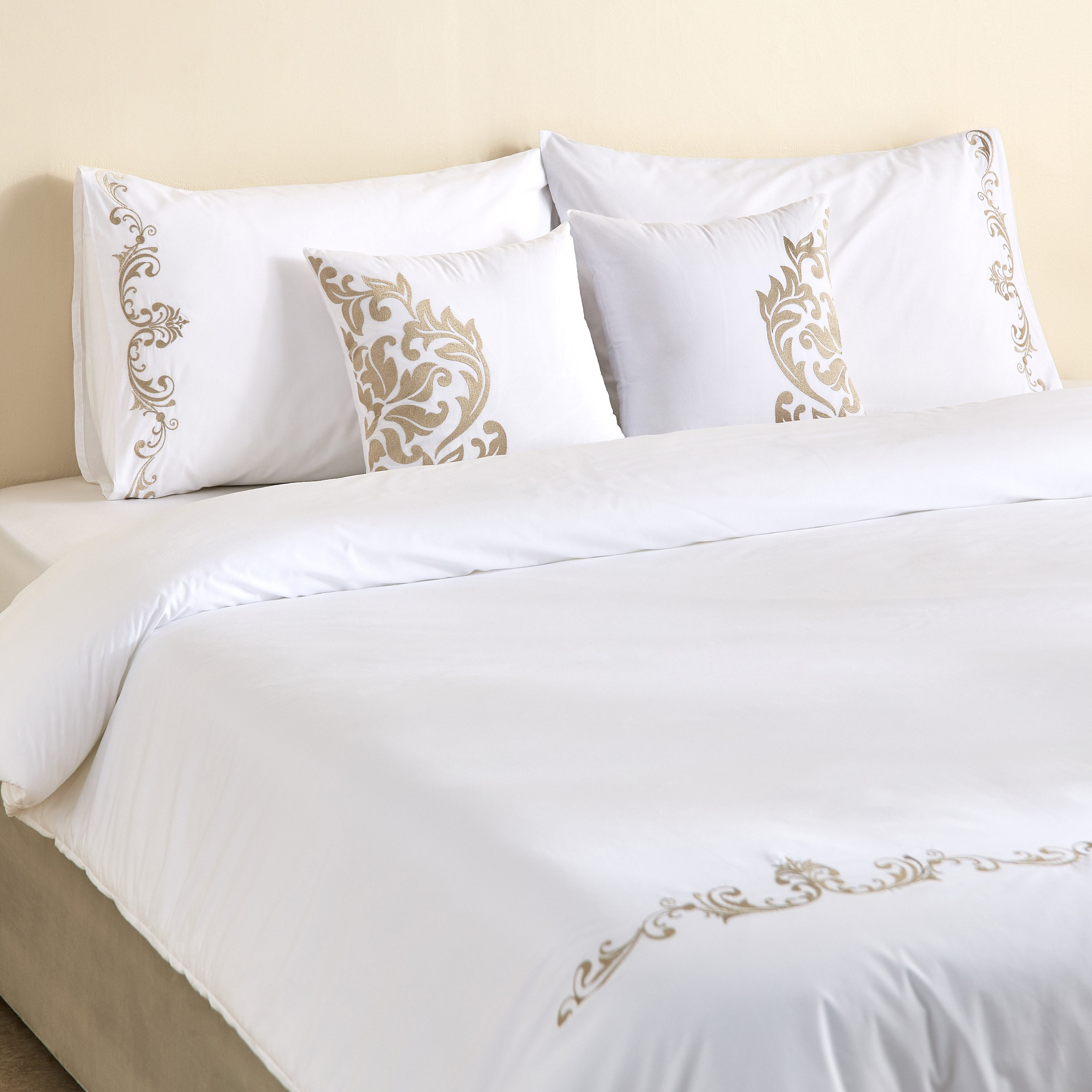 White Haven Ornamo 5-Piece Embroidered Cotton King Comforter Set - 220x240 cm-hbxhomeware-hbxbedroom-image-1
