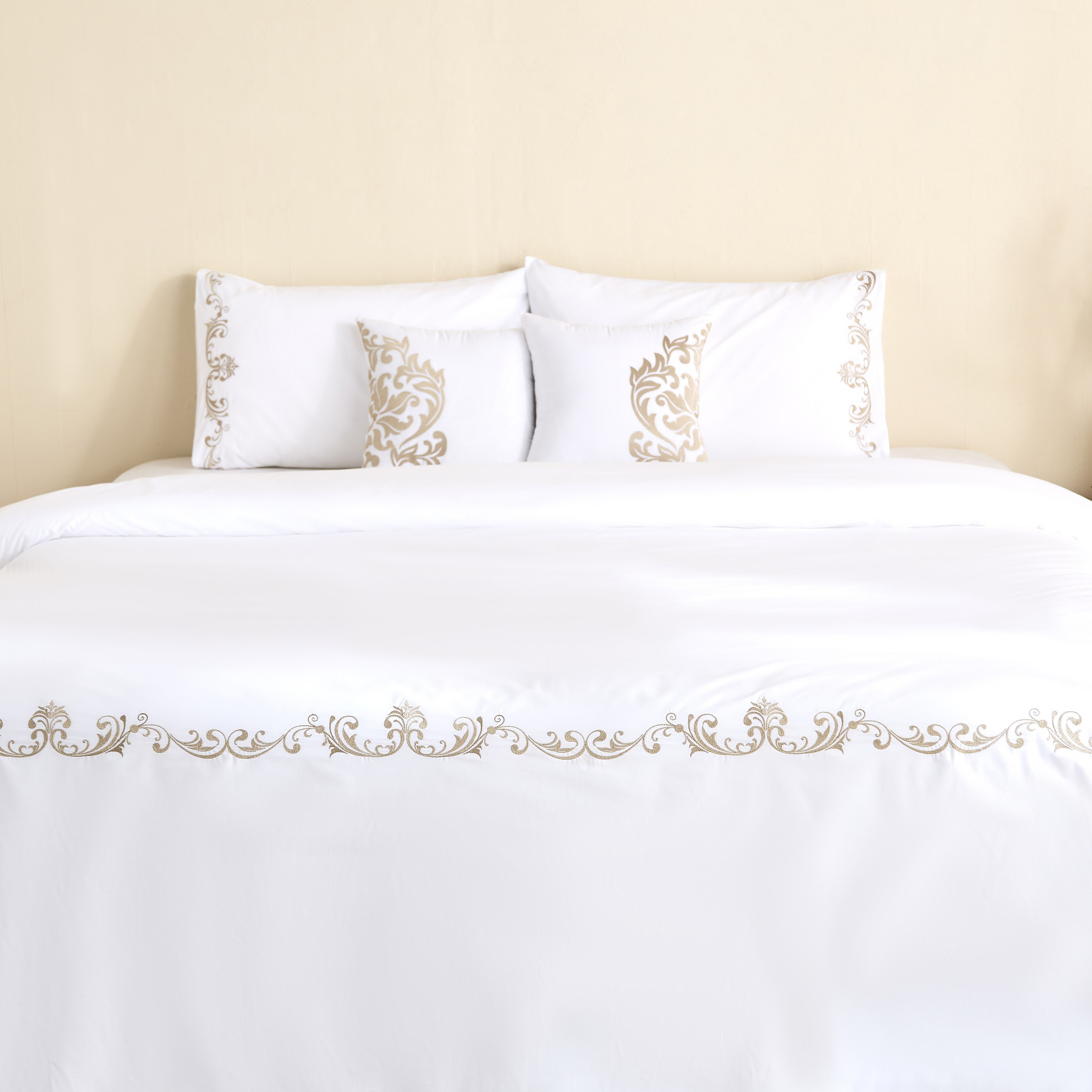 White Haven Ornamo 5-Piece Embroidered Cotton King Comforter Set - 220x240 cm-hbxhomeware-hbxbedroom-image-2
