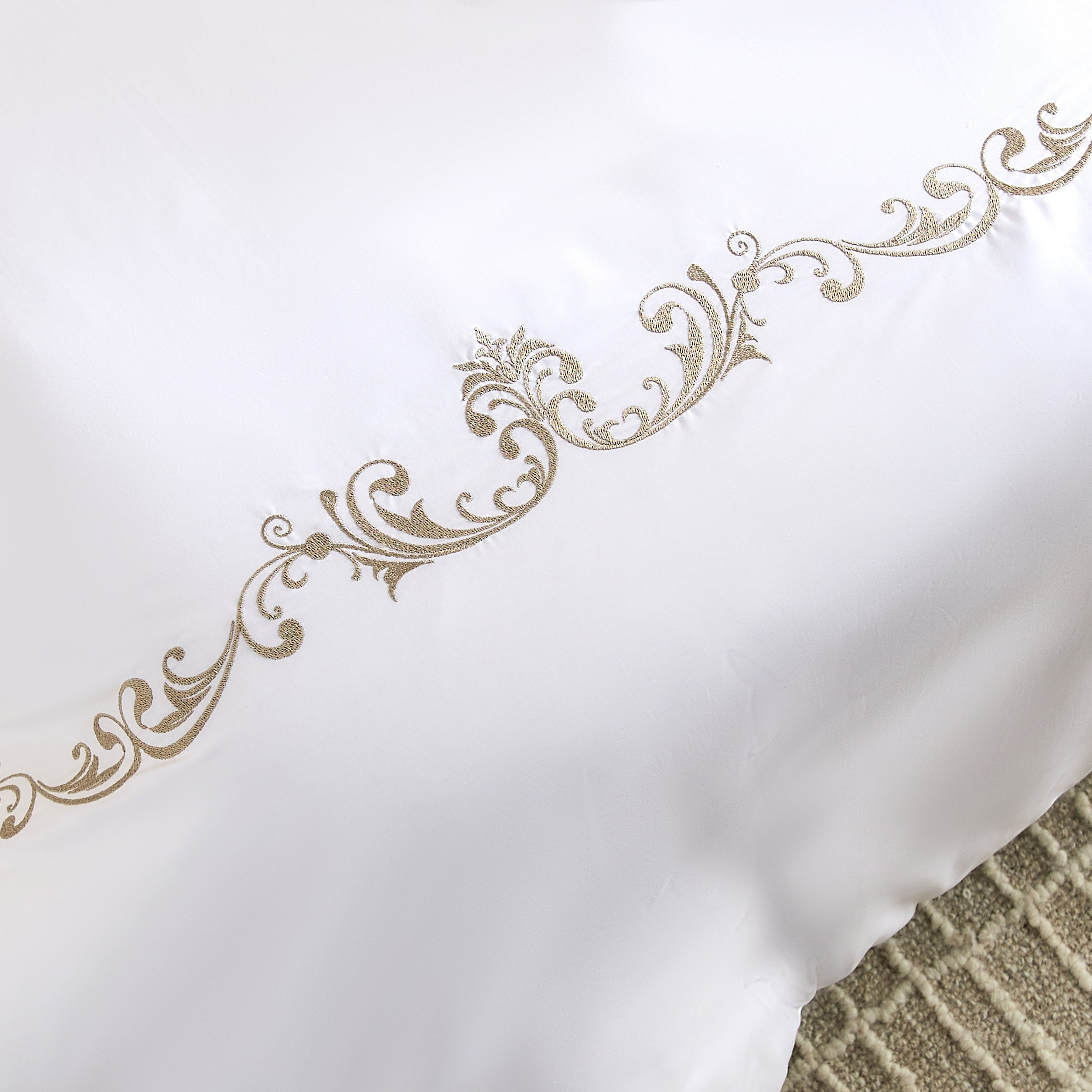 White Haven Ornamo 5-Piece Embroidered Cotton King Comforter Set - 220x240 cm-hbxhomeware-hbxbedroom-image-4