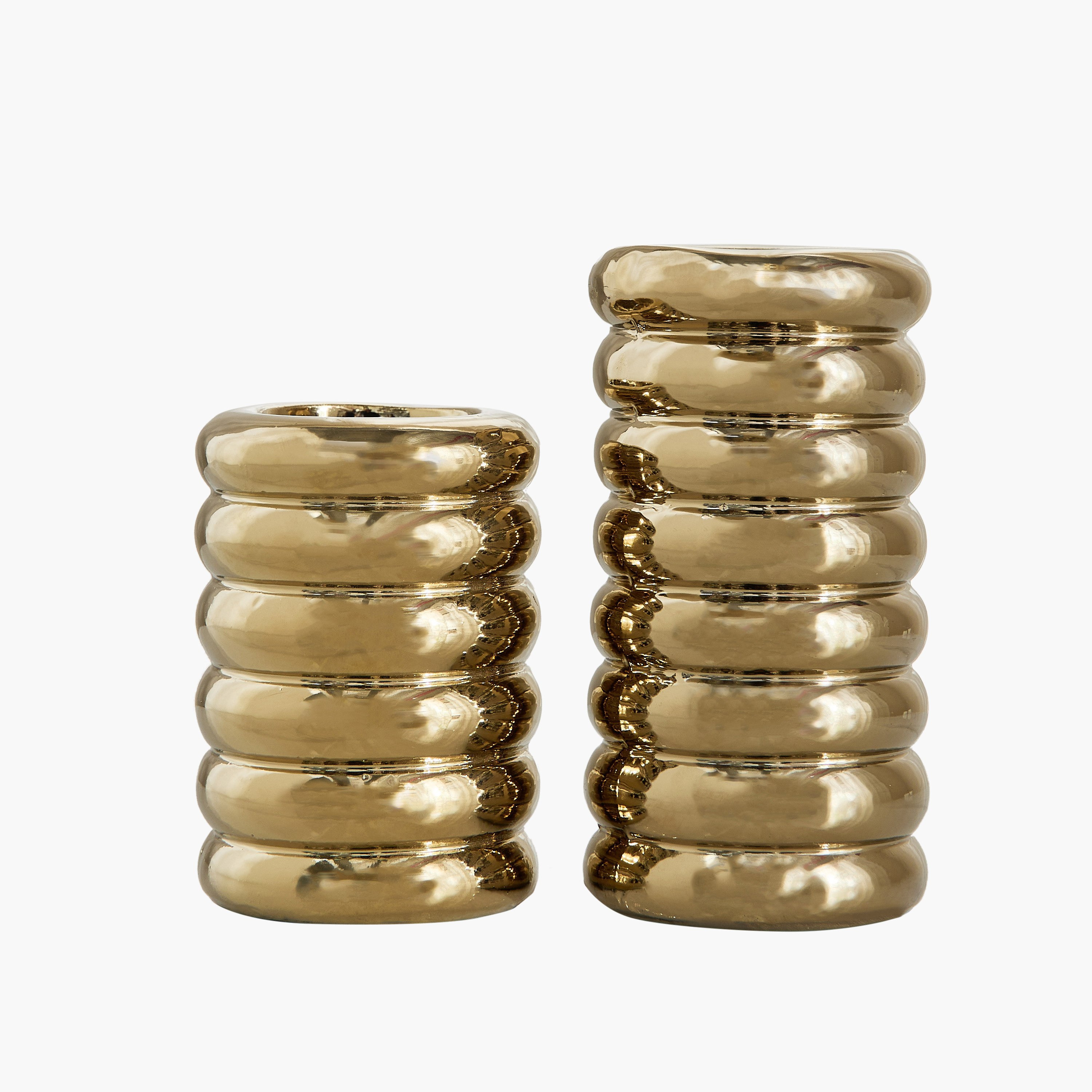 Sansa Duke 2-Piece Ceramic Ribbed Candle Pillar Candleholder Set-hbxlivingroom-decorandaccessories-candleholders-image-5