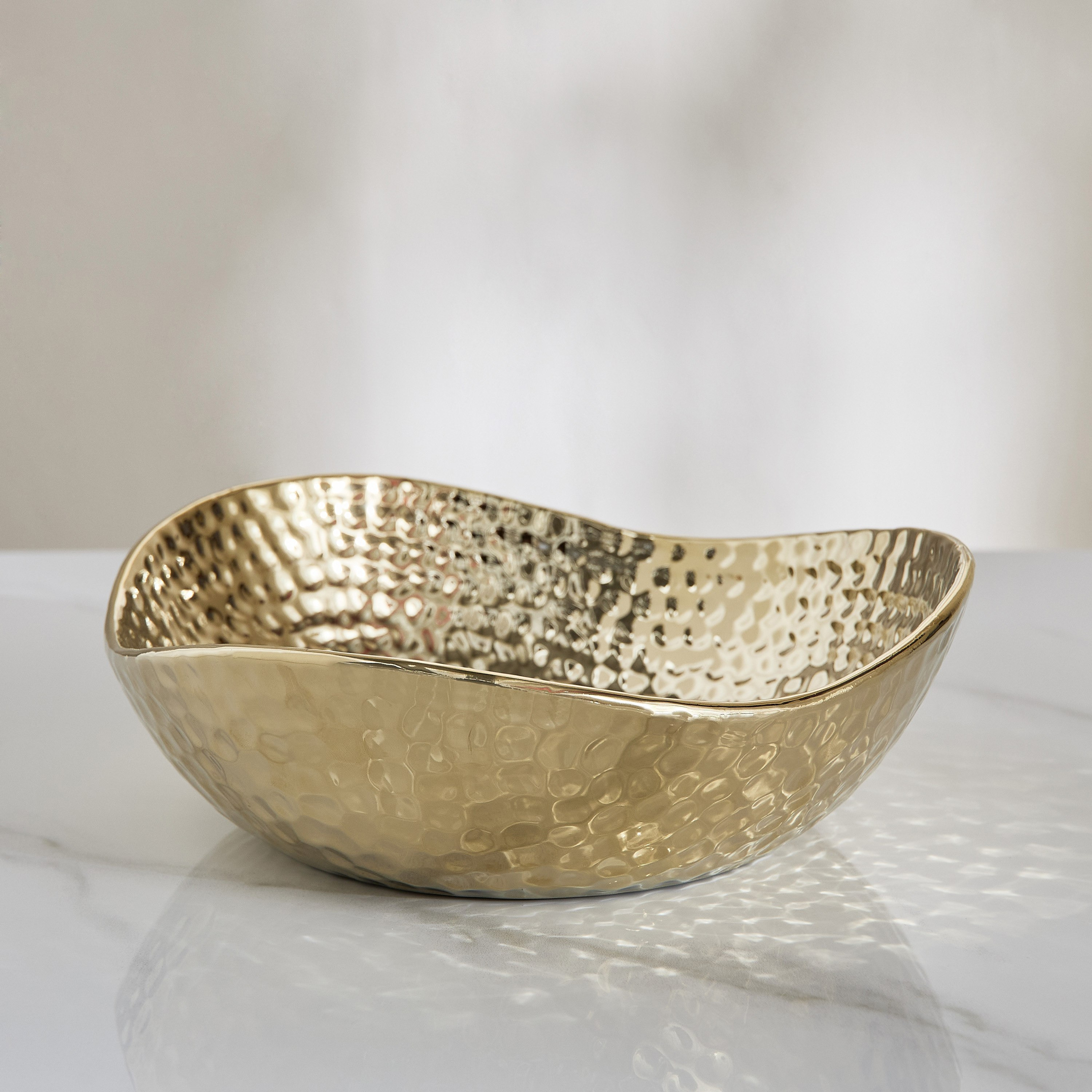 Sansa Duke Ceramic Hammered Finish Bowl - 24x23x8 cm-hbxdecorandfurnishings-homeaccessories-bowls-image-1