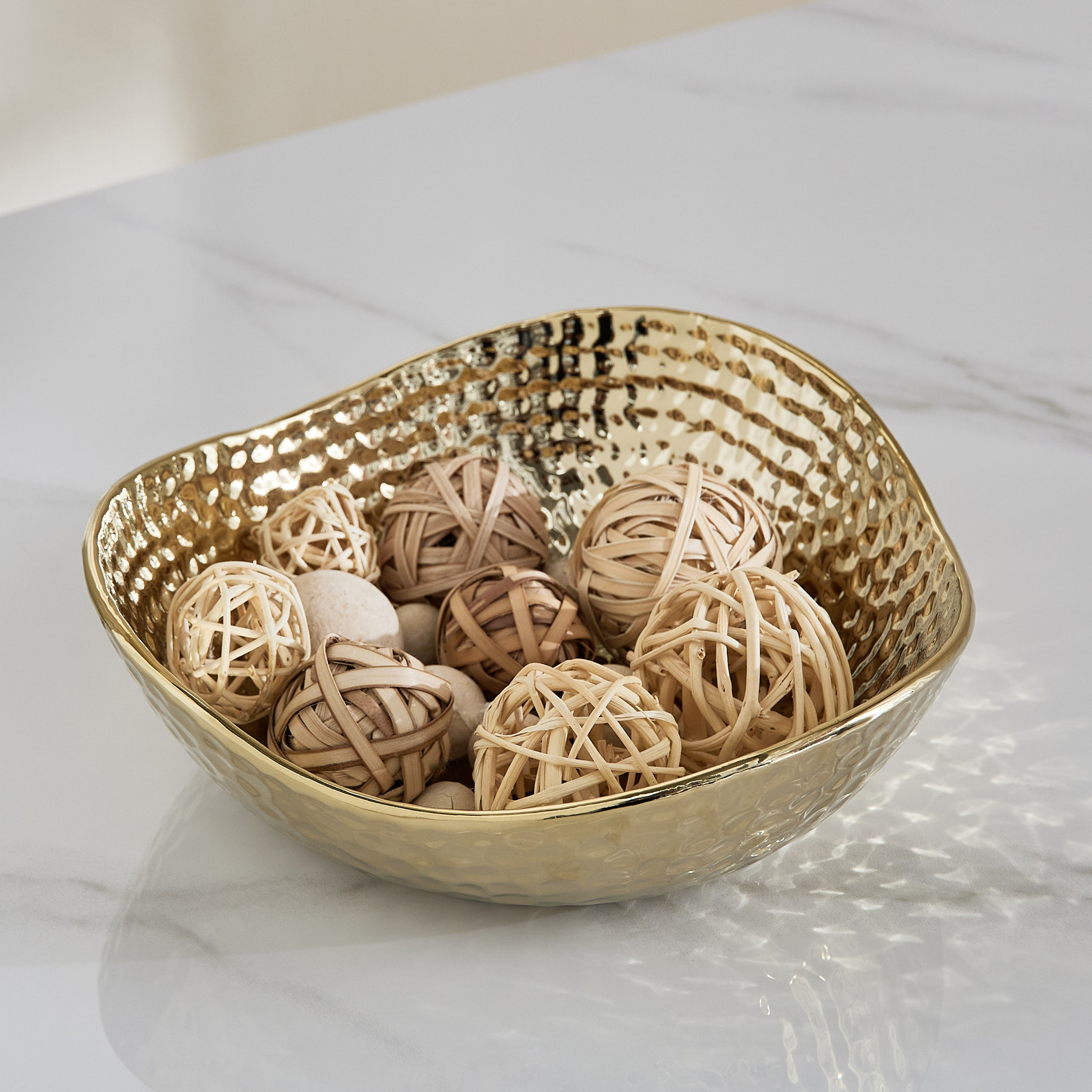 Sansa Duke Ceramic Hammered Finish Bowl - 24x23x8 cm-hbxdecorandfurnishings-homeaccessories-bowls-image-2