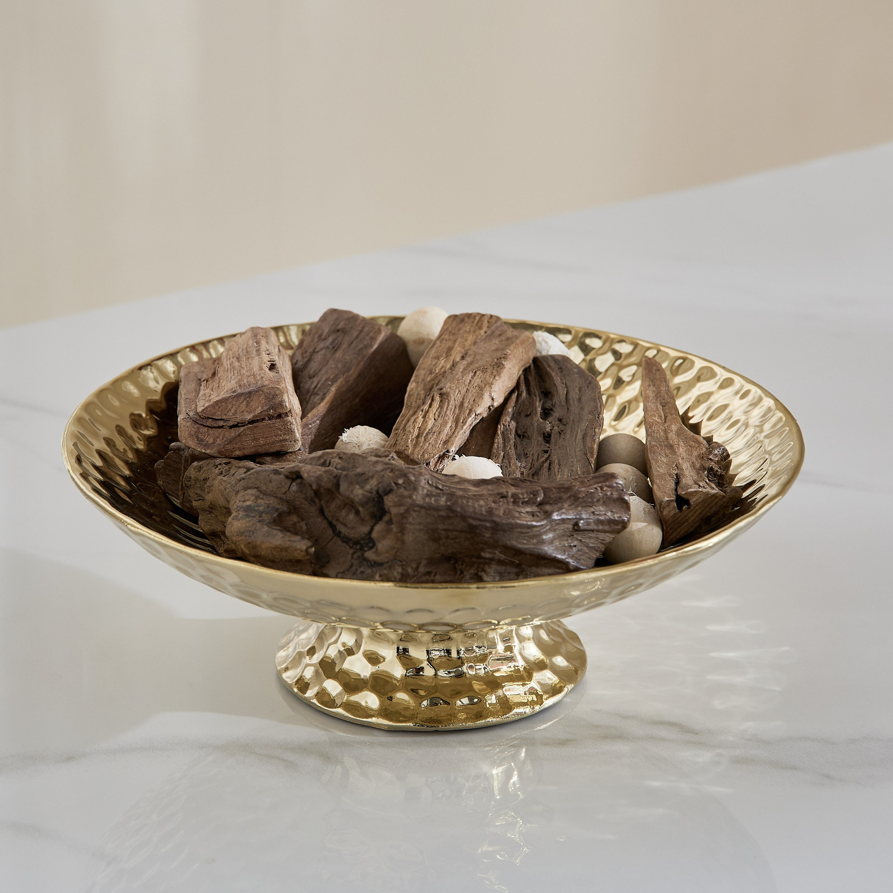 Sansa Duke Ceramic Hammered Finish Decorative Bowl with Stand - 25x25x9 cm-PROMO_HB_AE_B1G1_250925-image-1