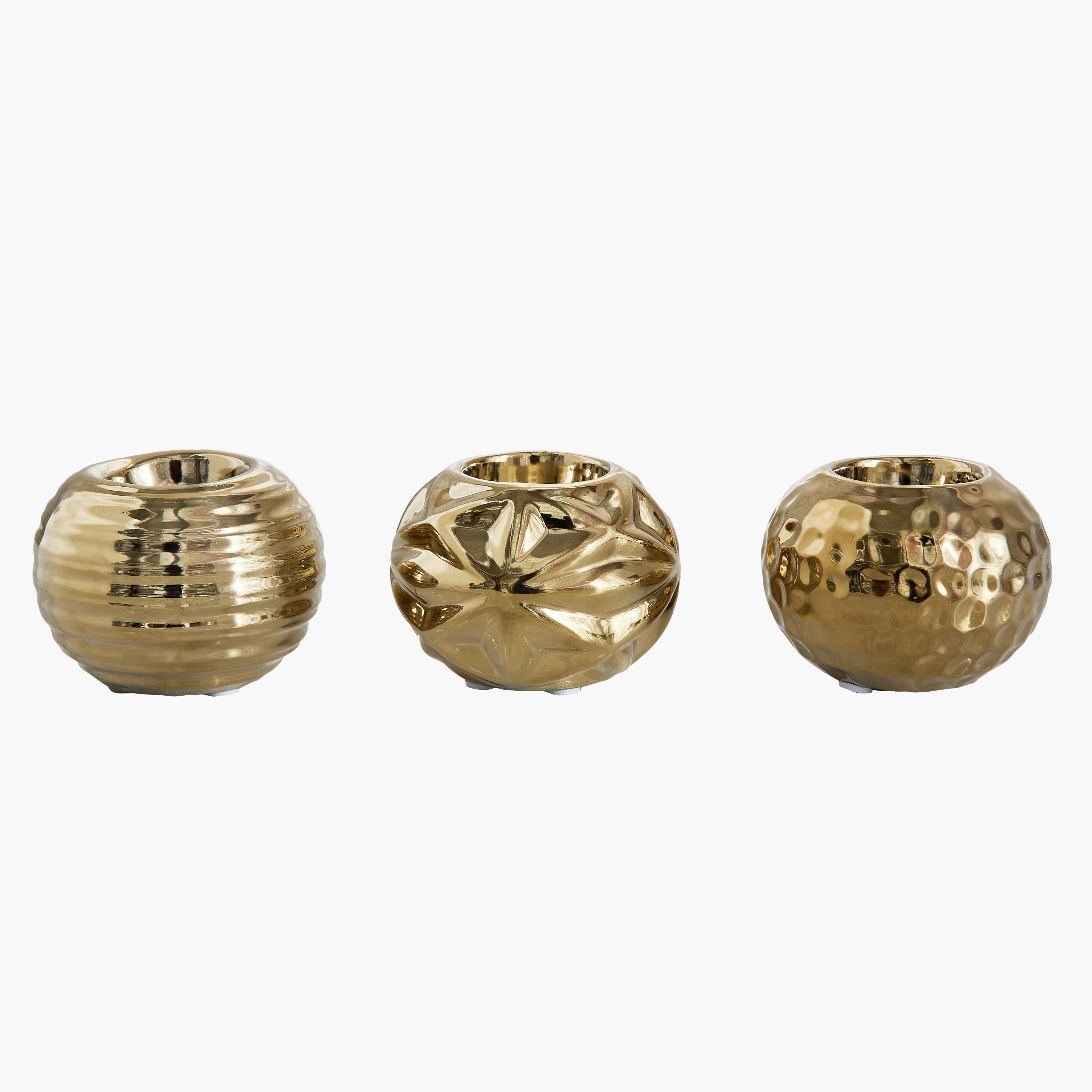 Sansa Duke 3-Piece Ceramic Ball Candleholder Set - 9x9x7 cm-hbxlivingroom-decorandaccessories-candleholders-image-8