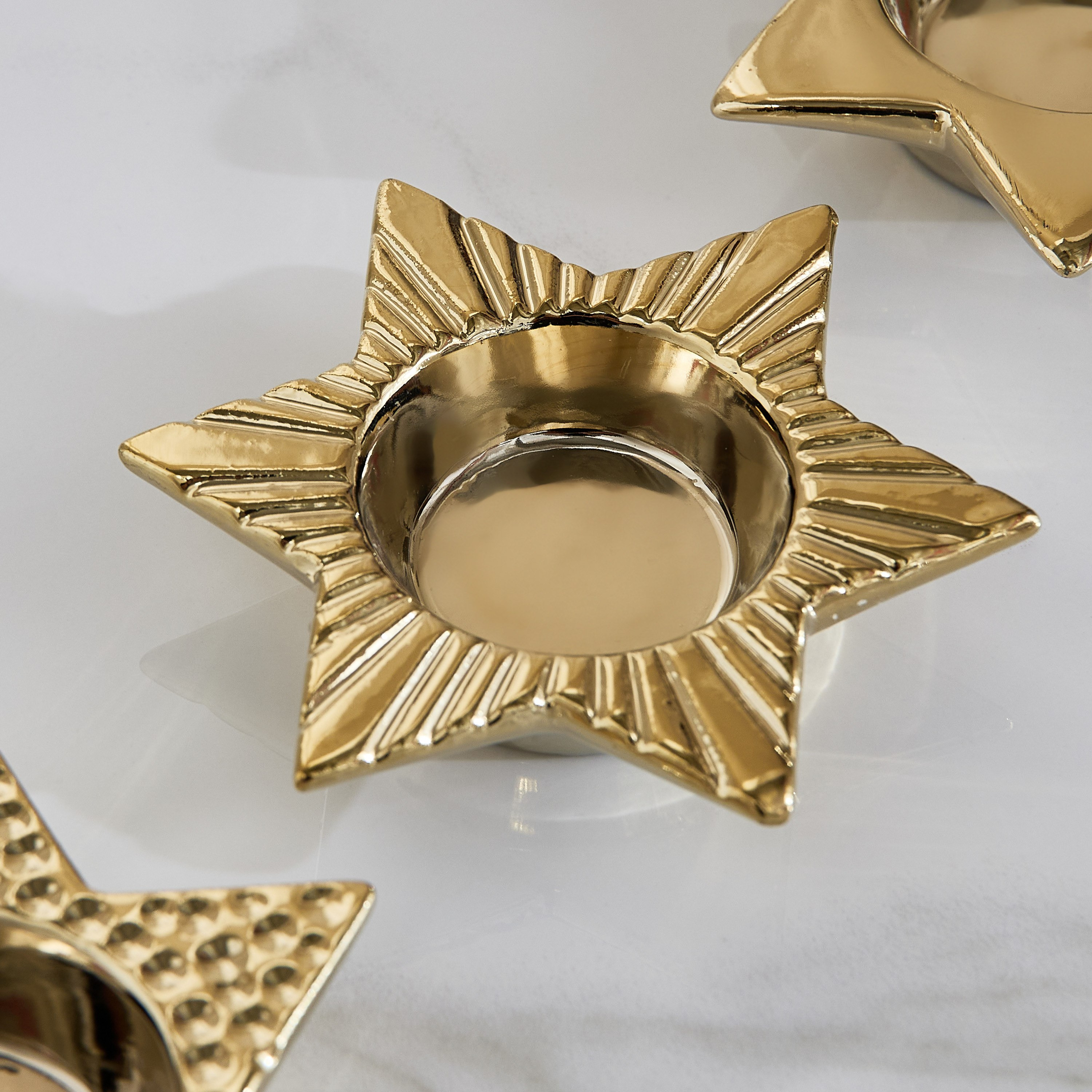 طقم حاملات شموع على شكل نجوم سيراميك 3 قطع دوك من سانسا - 11.5x10x2.5 سم-hbxlivingroom-decorandaccessories-candleholders-image-4