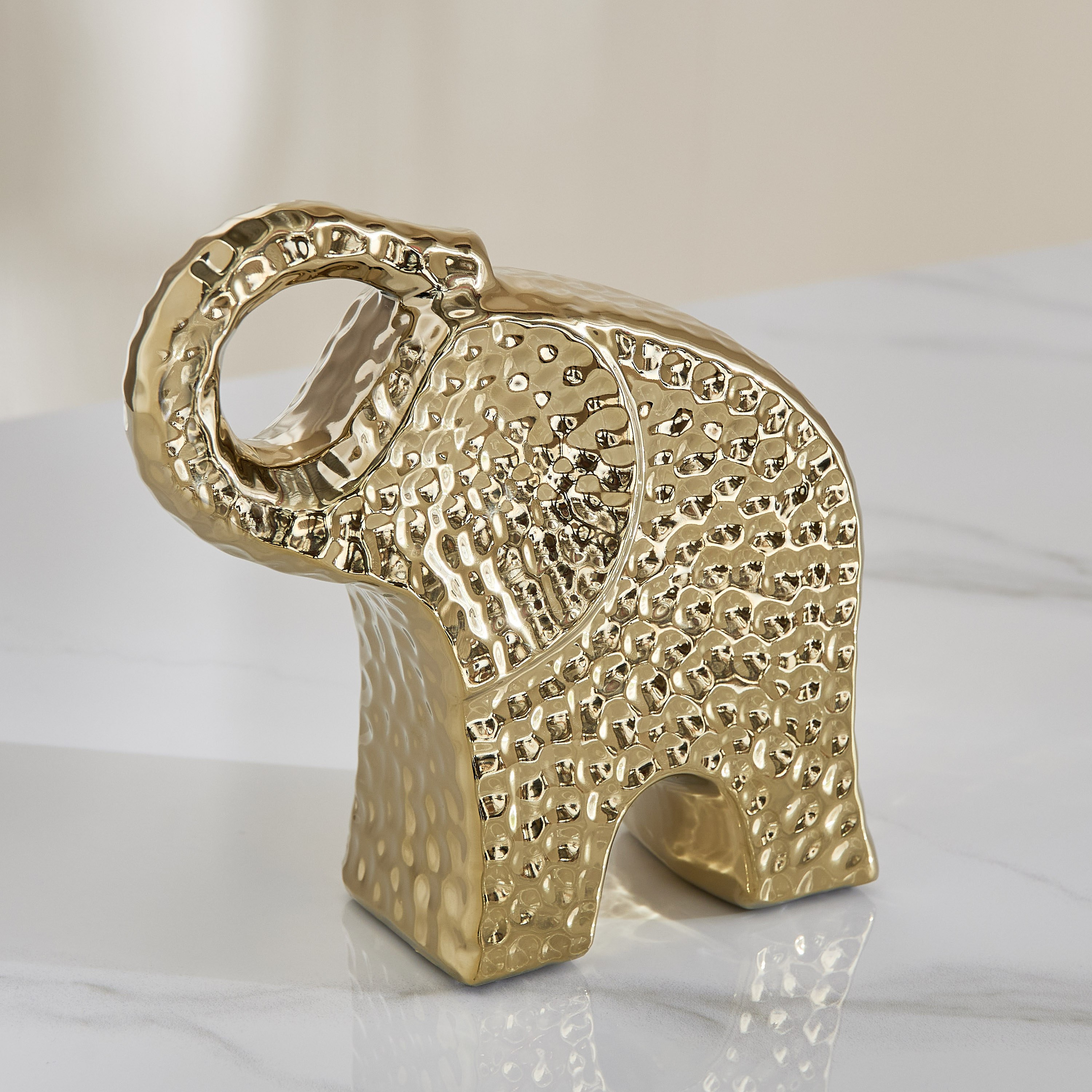 ديكور طاولة فيل سيراميك بتشطيب مطروق من سانسا دوك - 19×6.5×18.5 سم-hbxhomeware-homedecor-figurinesandornaments-image-1