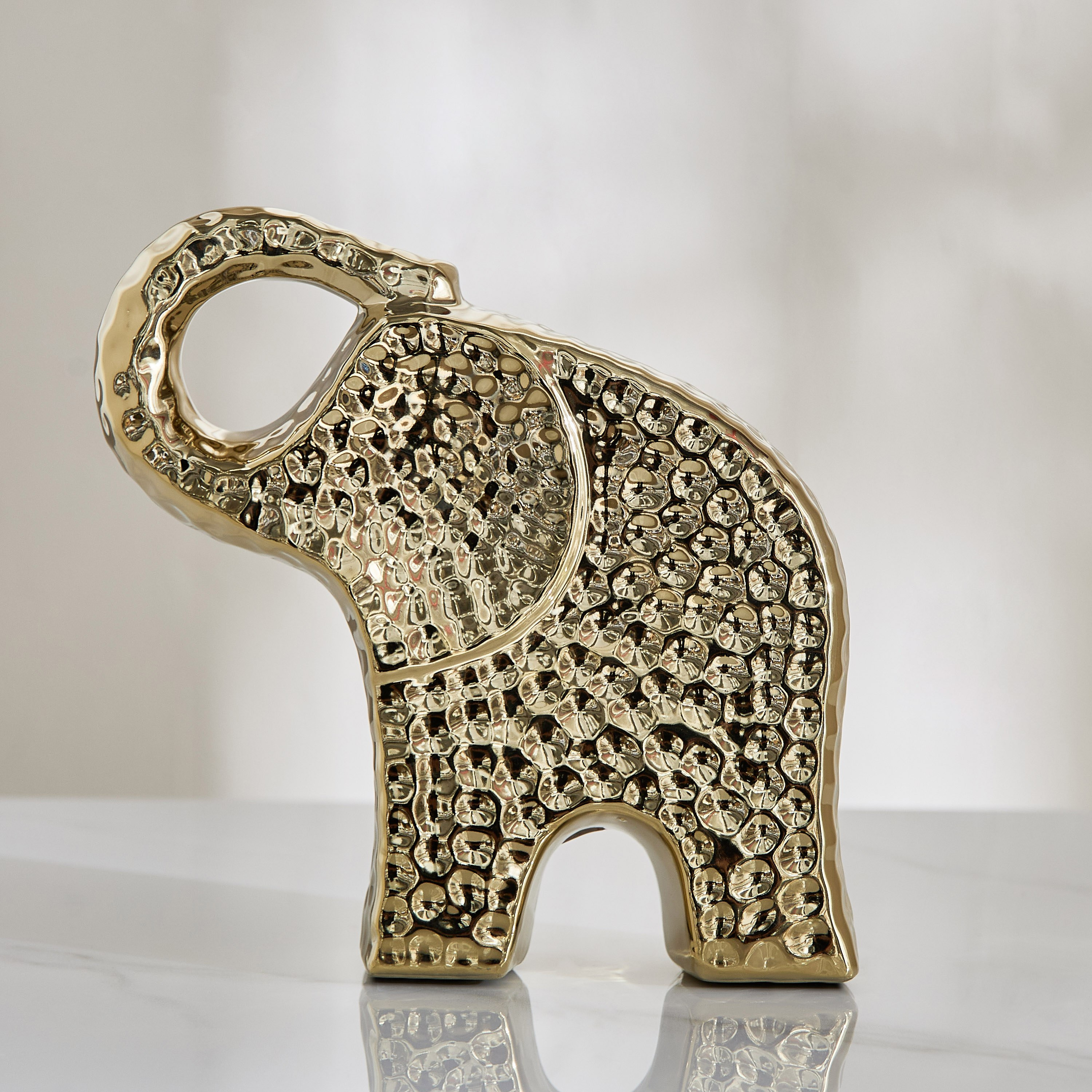 ديكور طاولة فيل سيراميك بتشطيب مطروق من سانسا دوك - 19×6.5×18.5 سم-hbxhomeware-homedecor-figurinesandornaments-image-2