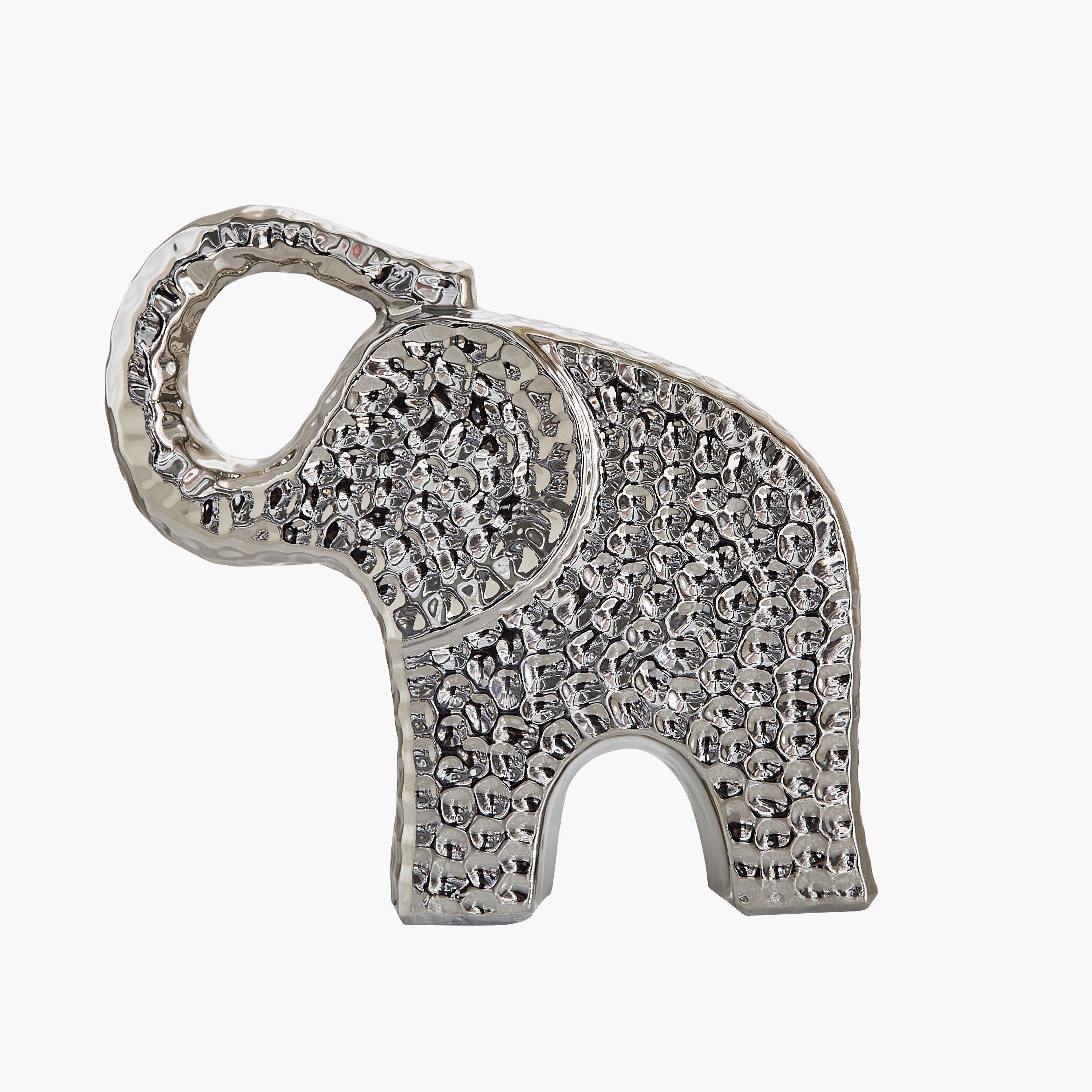 Sansa Duke Ceramic Hammered Finish Elephant Table Decor - 22x7.5x21 cm-hbxhomeware-homedecor-figurinesandornaments-image-5