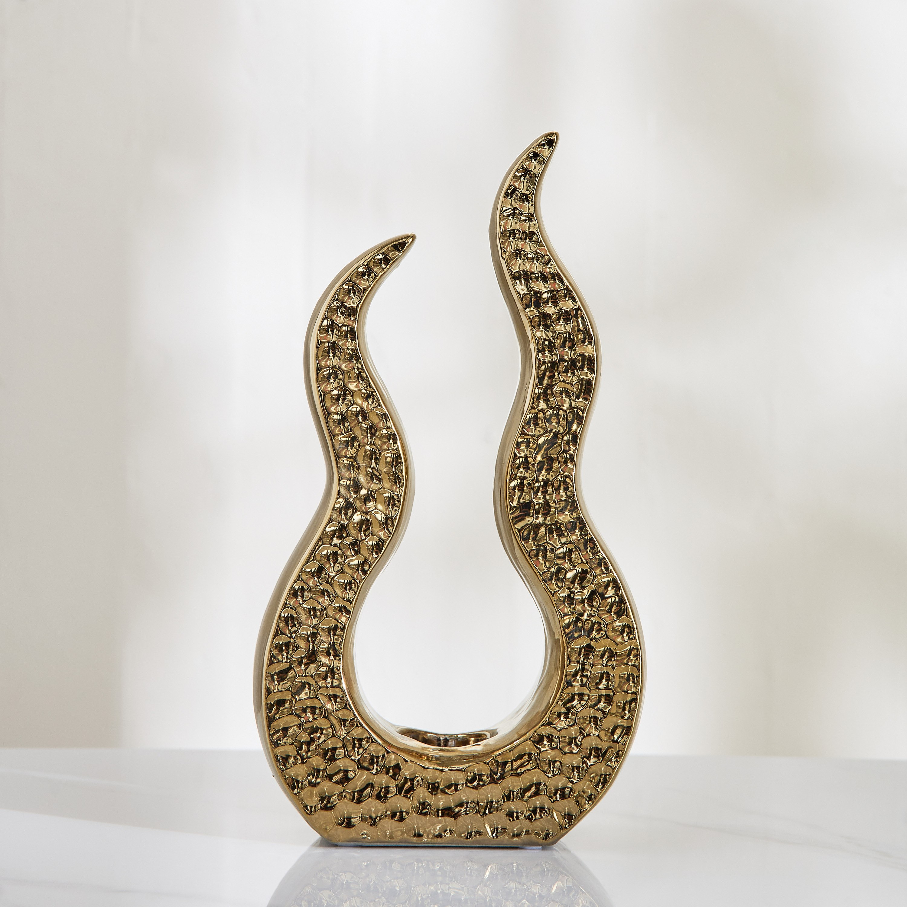 حامل شموع سيراميك بتشطيب مطروق دوك من سانسا - 17x6x35 سم-hbxlivingroom-decorandaccessories-candleholders-image-2