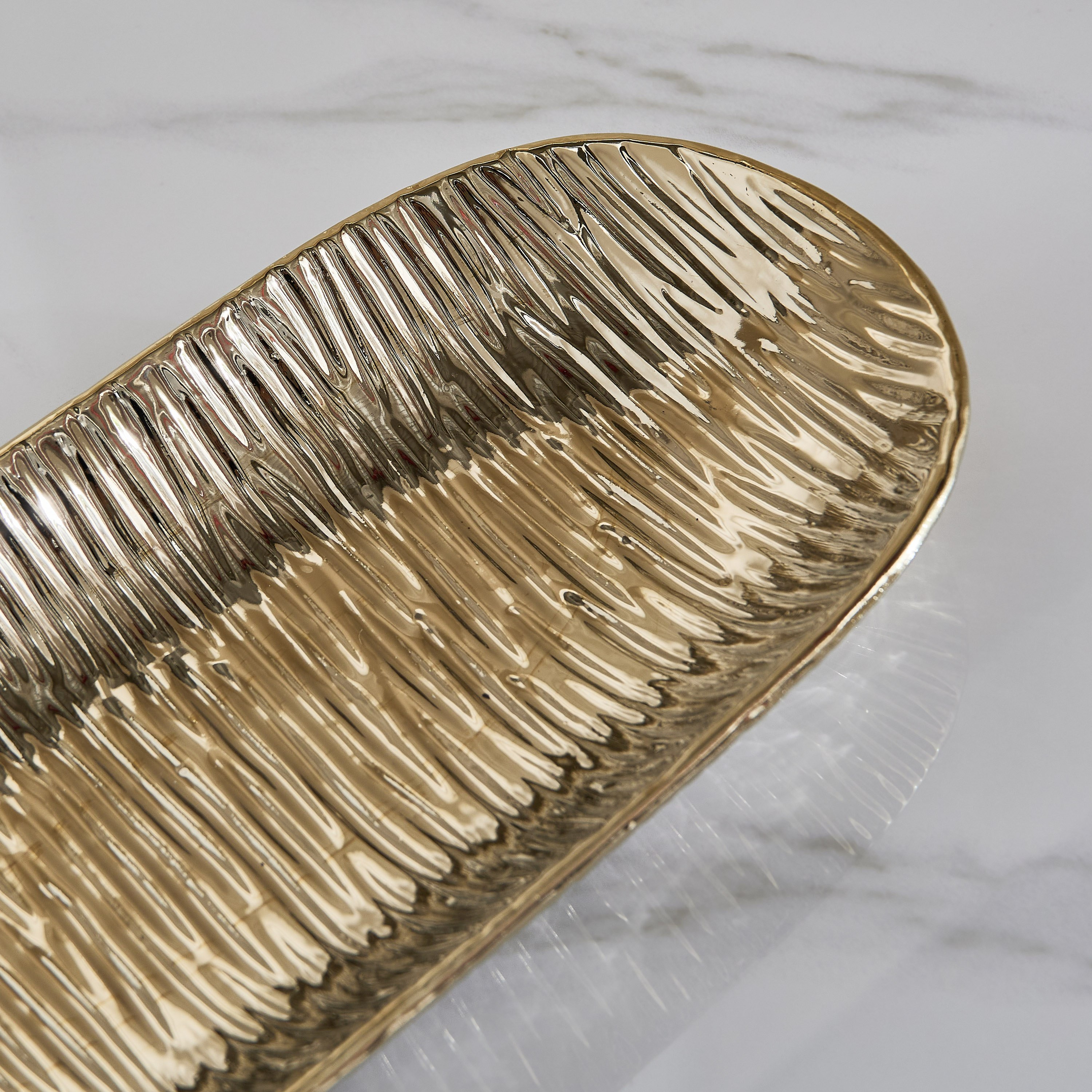 Sansa Duke Ceramic Ribbed Decorative Tray - 39.5x18x4.5 cm-hbxhomeware-hbxdecorandfurnishings-image-3