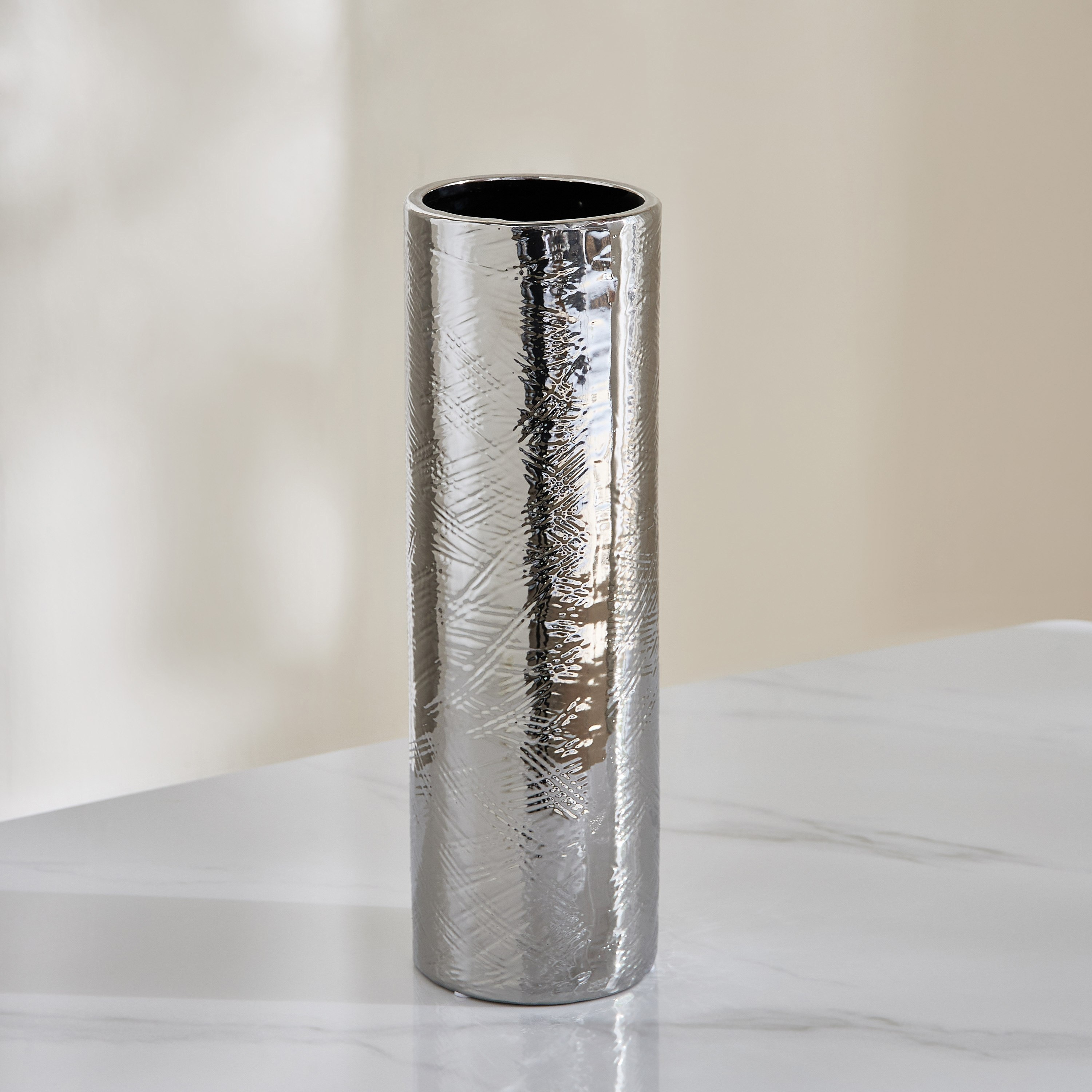 مزهرية سيراميك بارزة الملمس من سانسا ديوك - 12.5x12.5x39 سم-hbxbedroom-decorandaccessories-vases-image-1