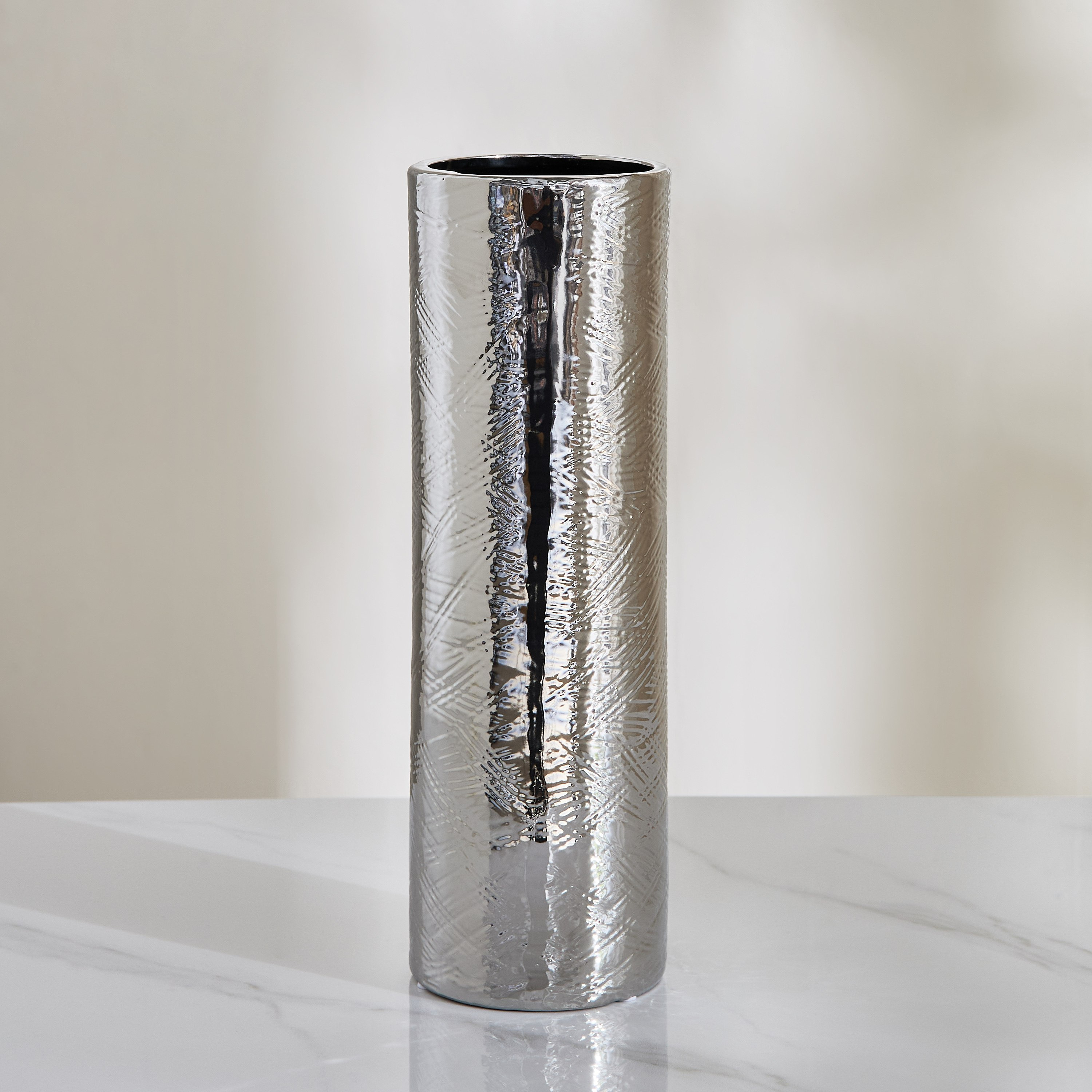 مزهرية سيراميك بارزة الملمس من سانسا ديوك - 12.5x12.5x39 سم-hbxbedroom-decorandaccessories-vases-image-2