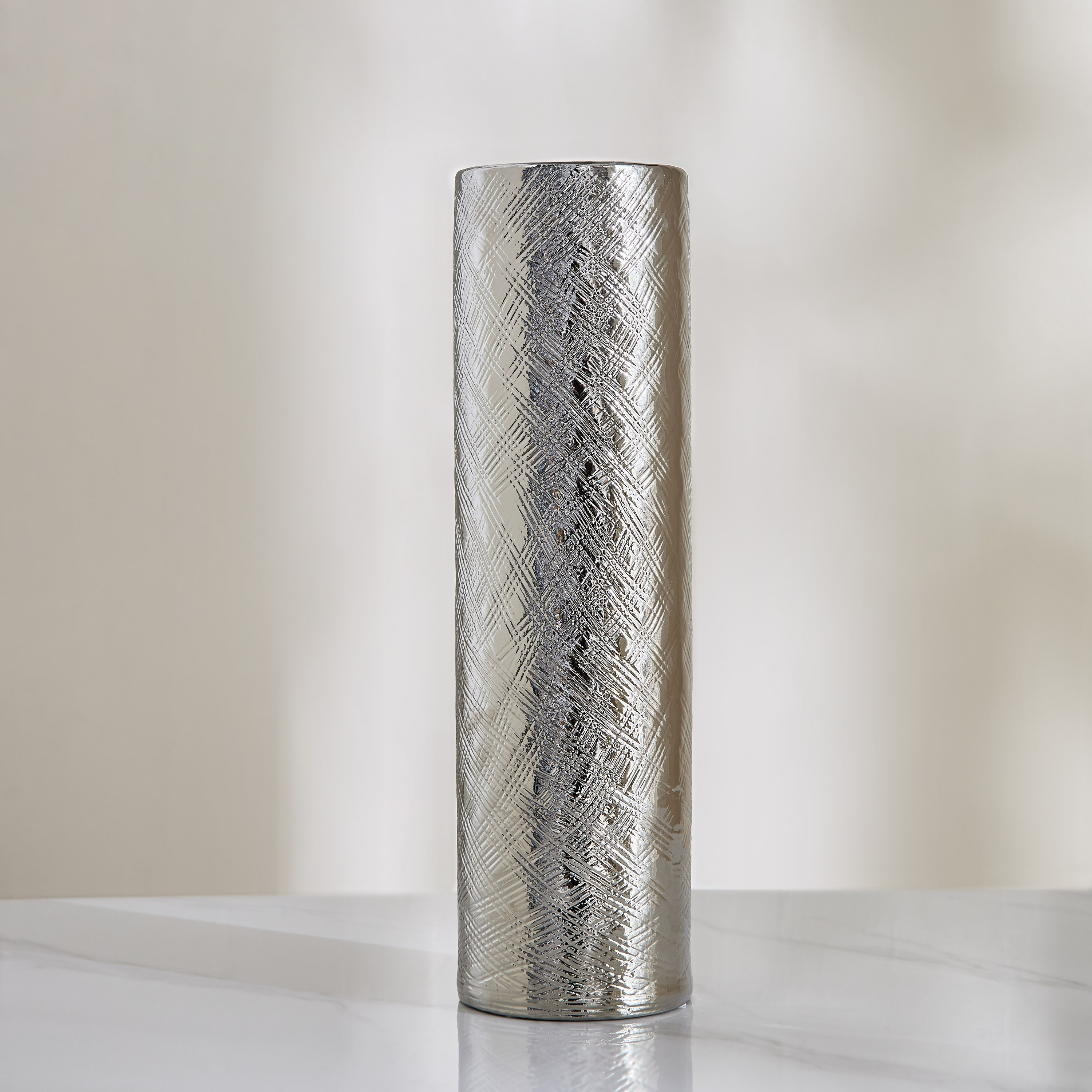 Sansa Duke Ceramic Textured Vase - 13x13x45 cm-hbxbedroom-decorandaccessories-vases-image-2