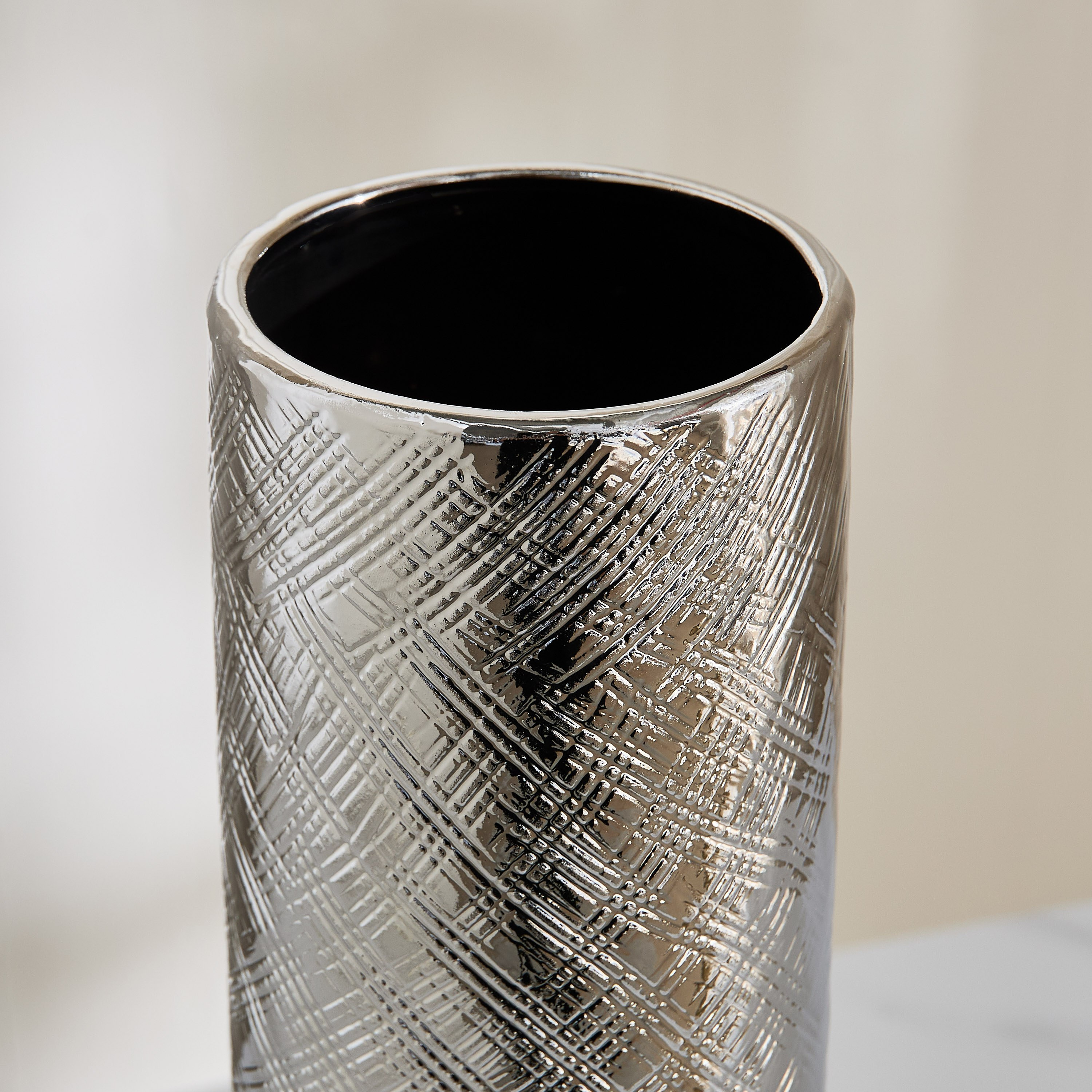 Sansa Duke Ceramic Textured Vase - 13x13x45 cm-hbxbedroom-decorandaccessories-vases-image-3