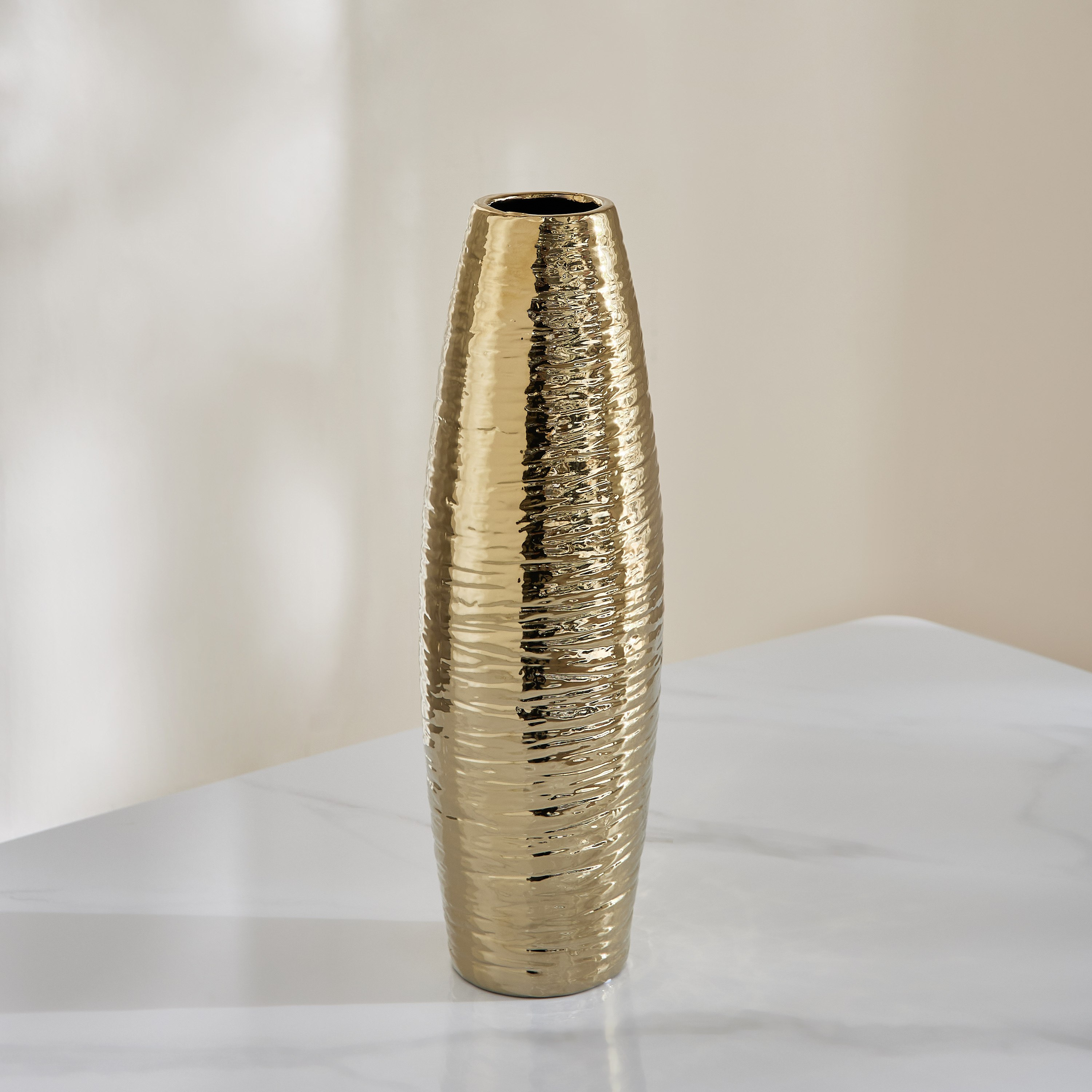 مزهرية سيراميك بارزة الملمس من سانسا ديوك - 13x13x43.5 سم-hbxbedroom-decorandaccessories-vases-image-1