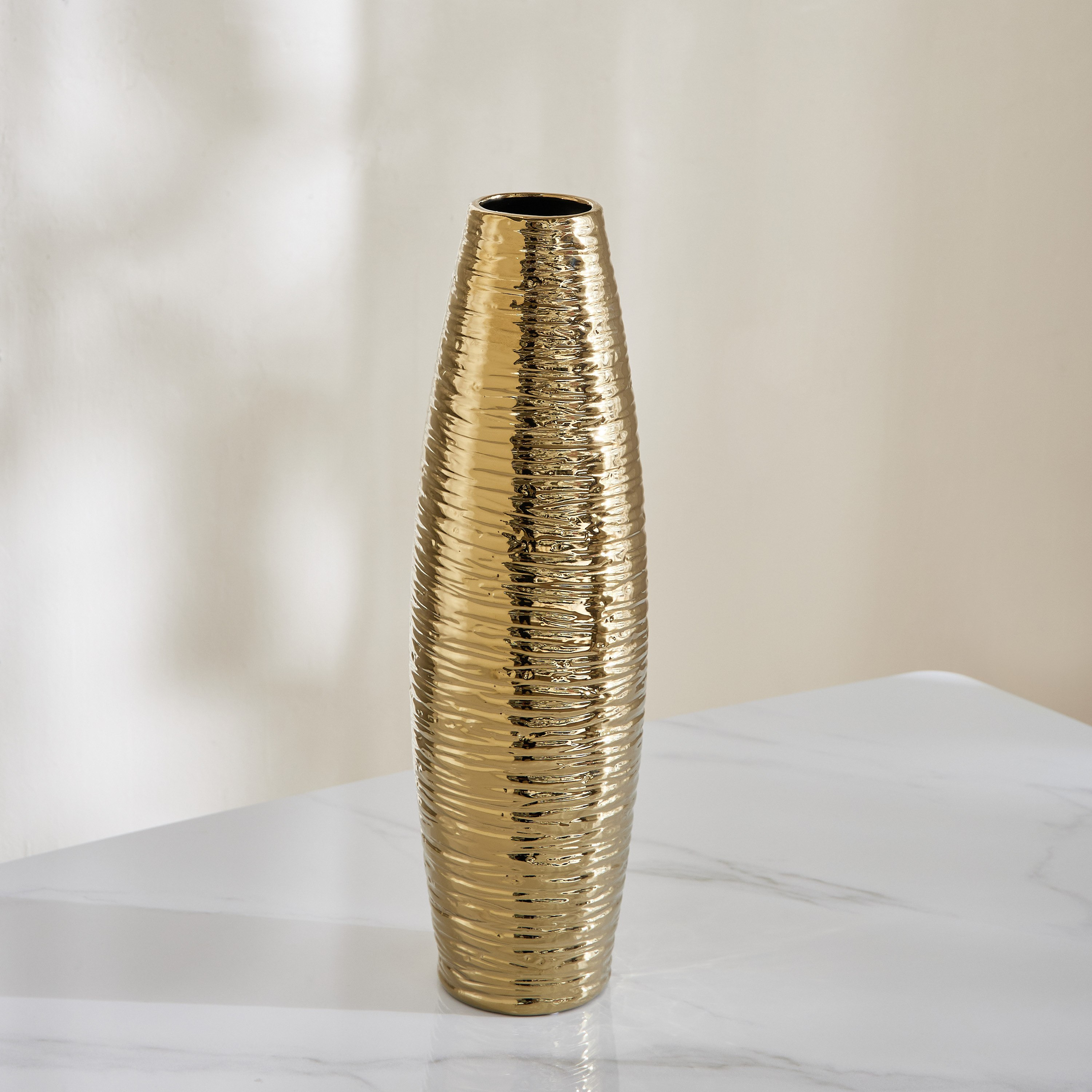 مزهرية سيراميك بارزة الملمس من سانسا ديوك - 14x14x49 سم-hbxbedroom-decorandaccessories-vases-image-1