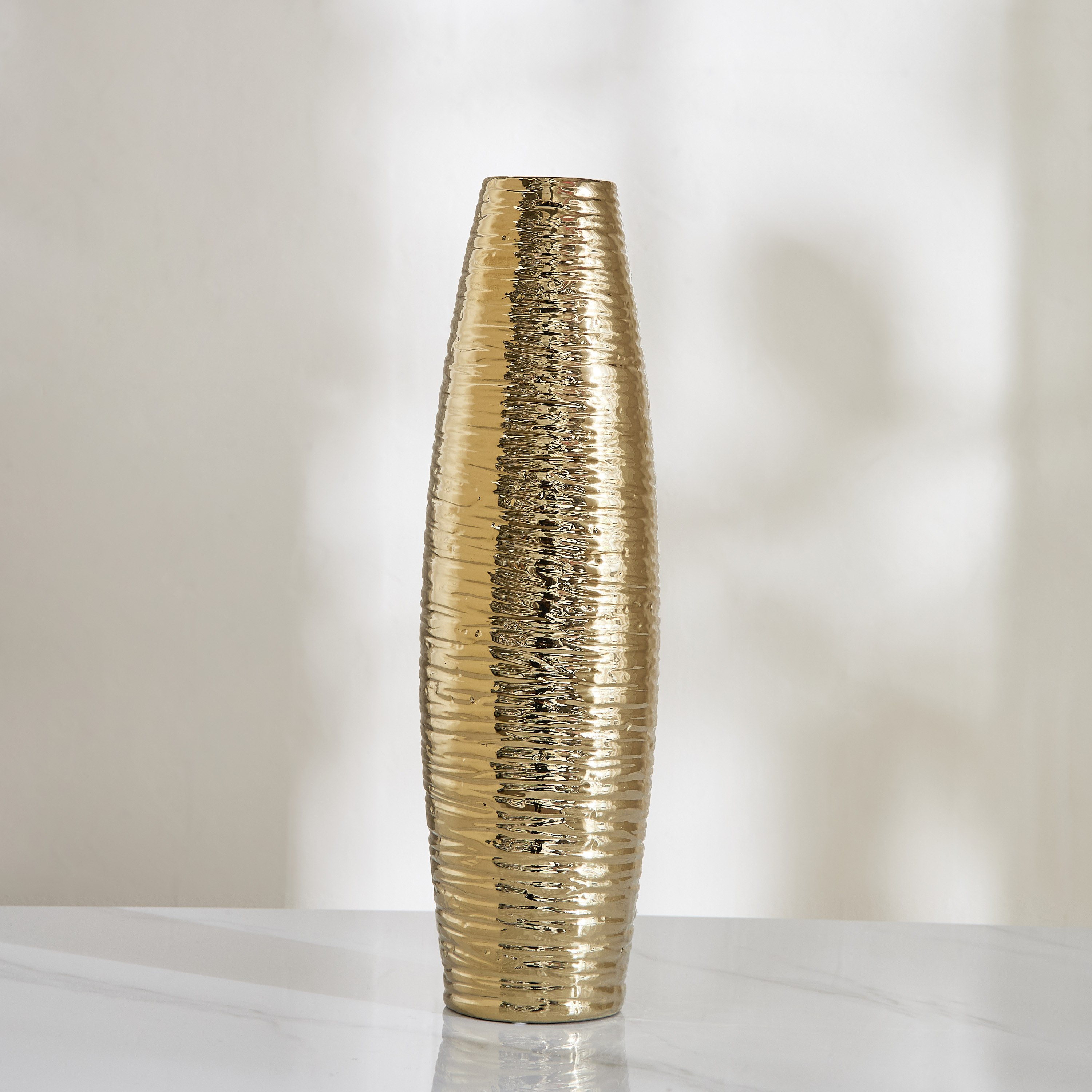 مزهرية سيراميك بارزة الملمس من سانسا ديوك - 14x14x49 سم-hbxbedroom-decorandaccessories-vases-image-2