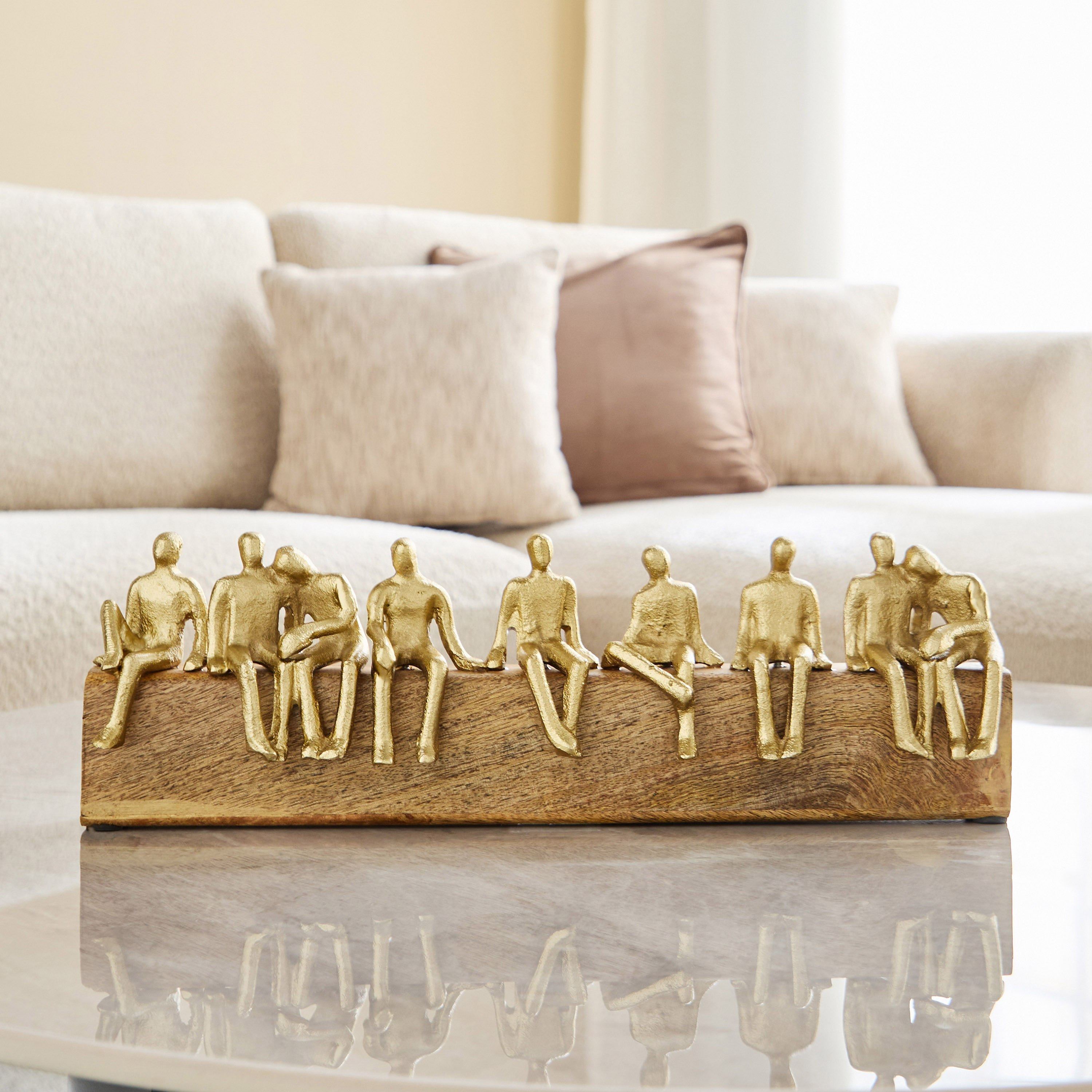 تحفة زينة بشر ألمنيوم مع قاعدة خشبية "موديستي أودين" من ستافورد ليف - 40x7x13 سم-hbxhomeware-homedecor-figurinesandornaments-image-2