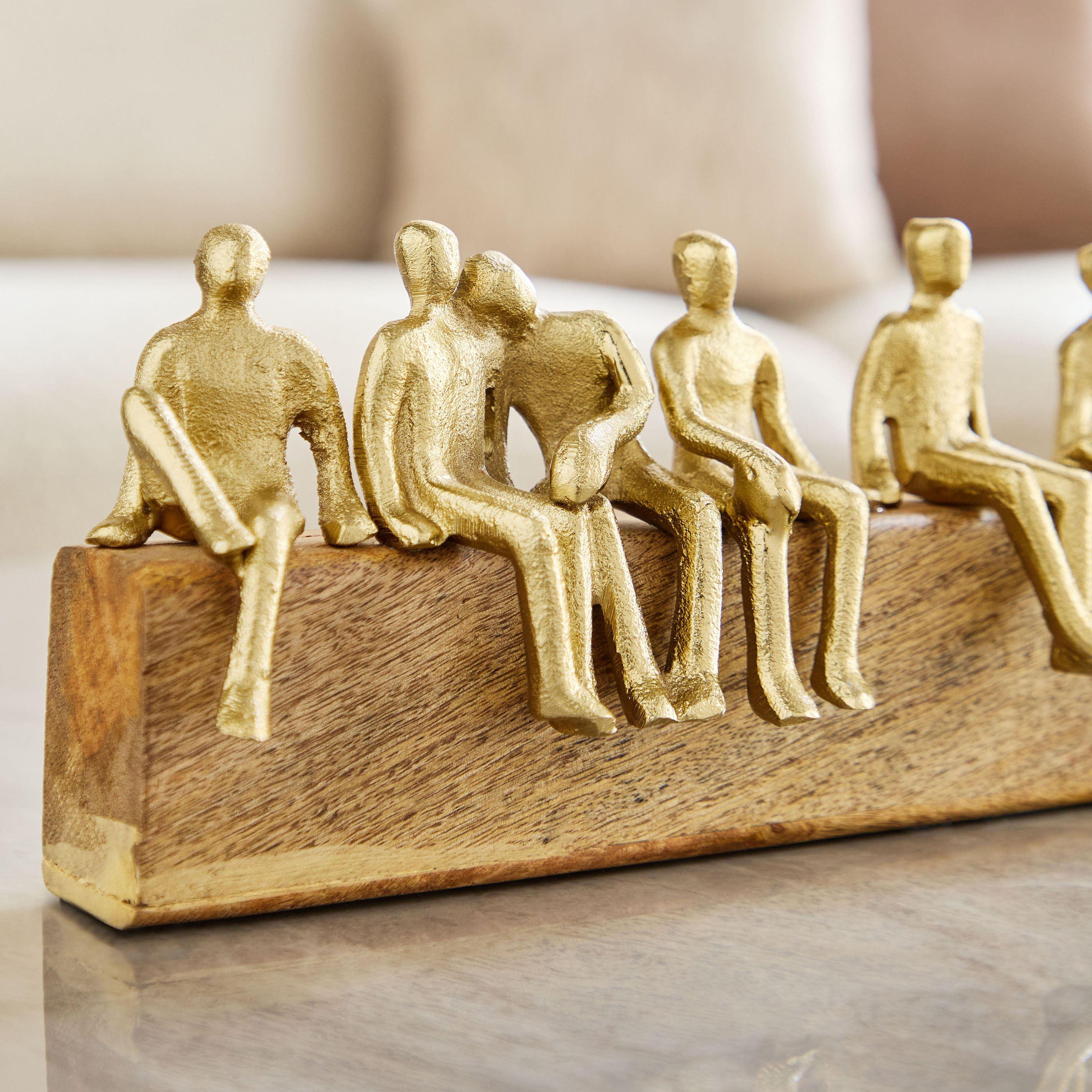 تحفة زينة بشر ألمنيوم مع قاعدة خشبية "موديستي أودين" من ستافورد ليف - 40x7x13 سم-hbxhomeware-homedecor-figurinesandornaments-image-3