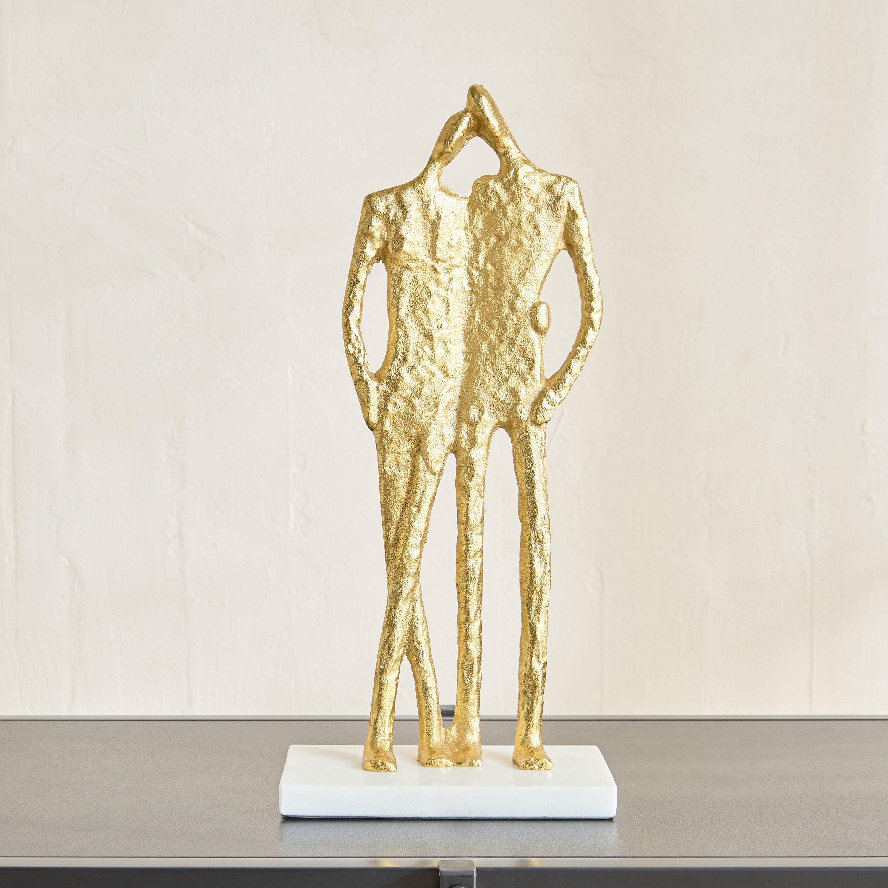 زينة ديكور ألمونيوم بتصميم عائلة بقاعدة رخامية من ستافورد ليف - 18×10×42 سم-hbxhomeware-homedecor-figurinesandornaments-image-2