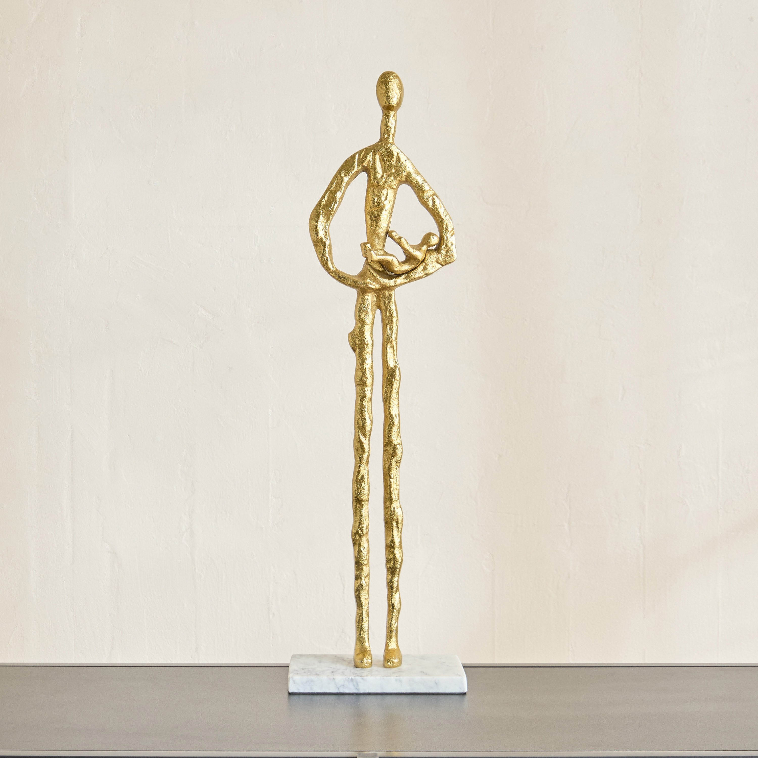 تمثال أم وطفلها ألومنيوم بقاعدة رخام من ستافورد ليف - 16.5x10x62.5سم-hbxhomeware-homedecor-figurinesandornaments-image-2