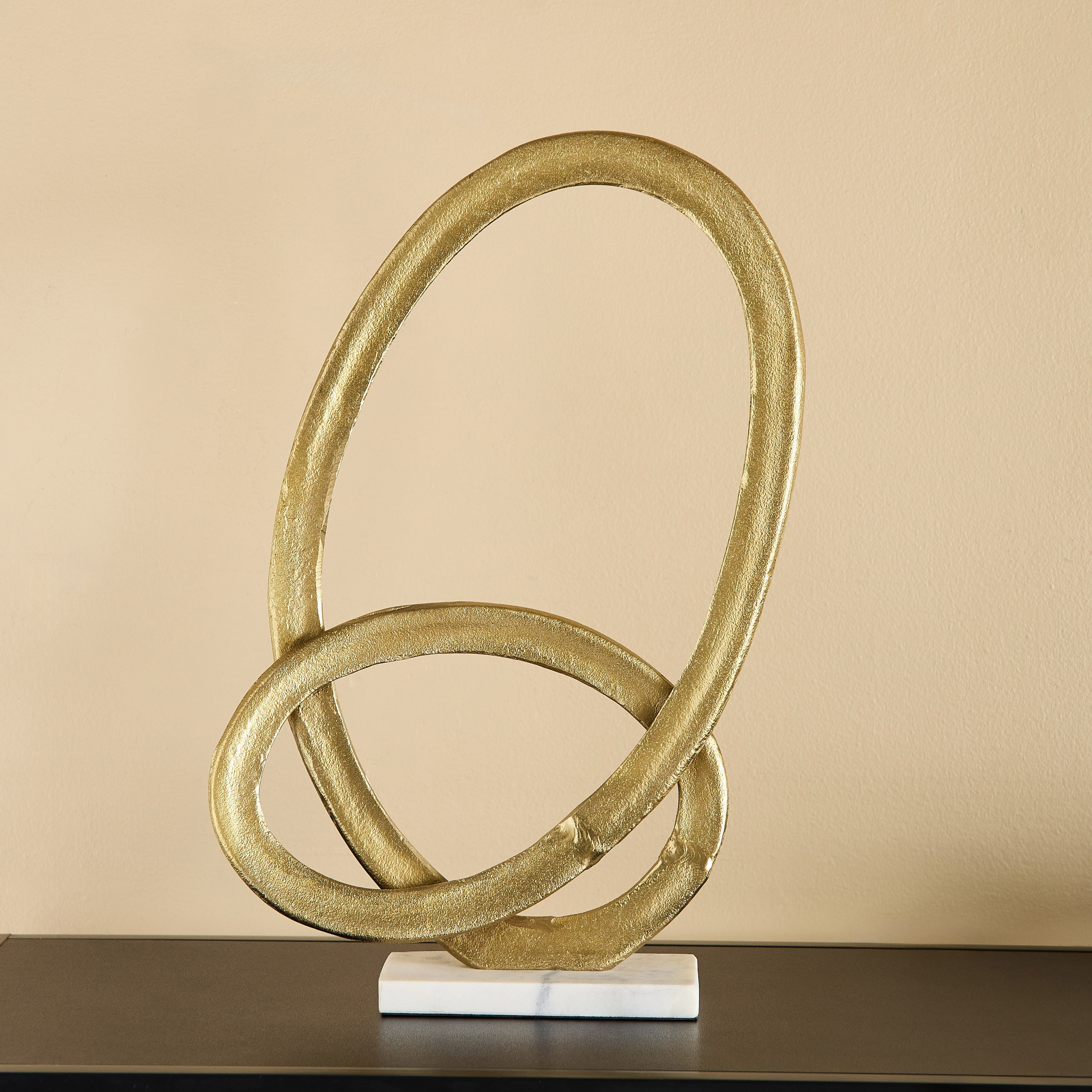 قطعة ديكور حلقة ألومنيوم بقاعدة رخام من ستافورد ليف - 26x8.5x43 سم-hbxhomeware-homedecor-figurinesandornaments-image-2