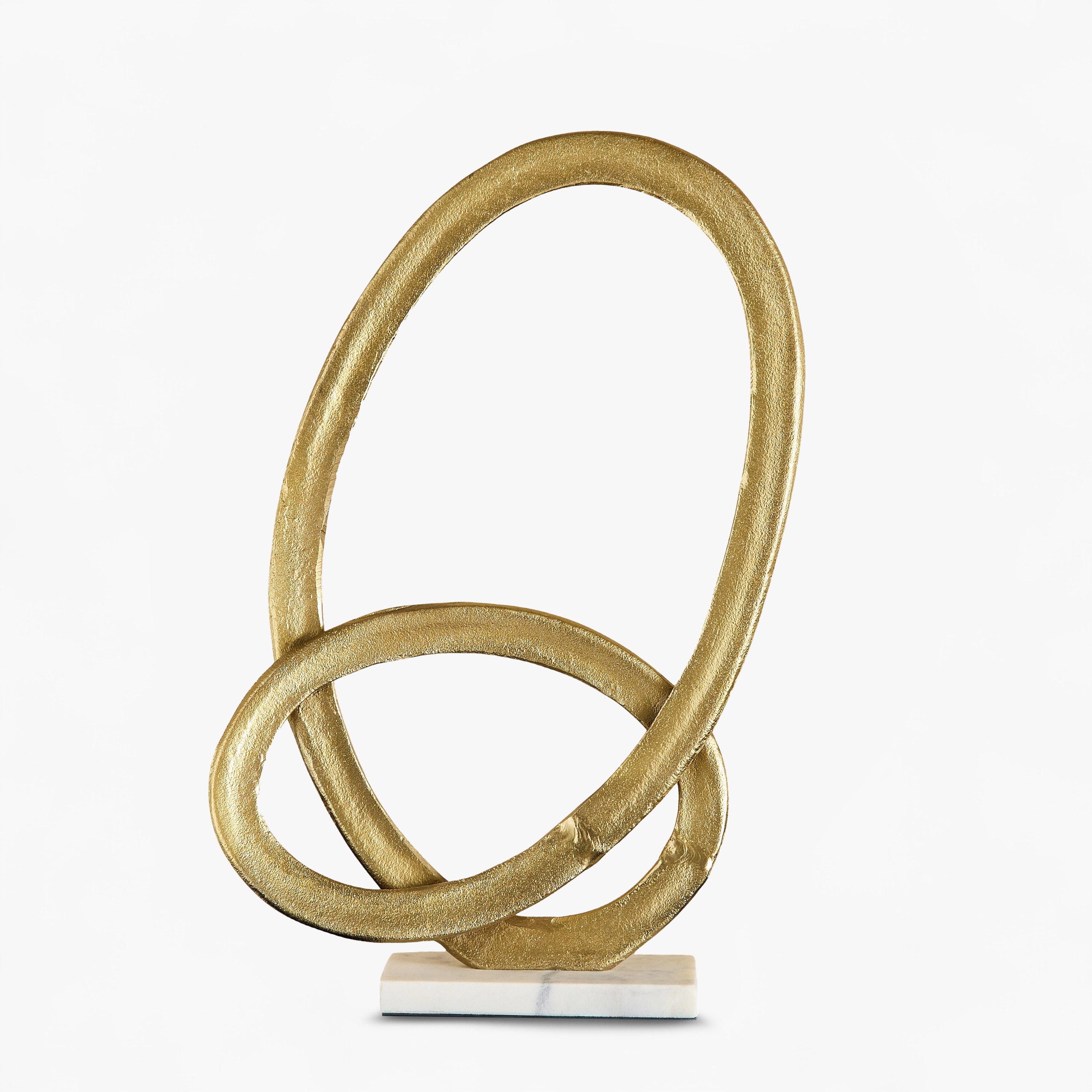 قطعة ديكور حلقة ألومنيوم بقاعدة رخام من ستافورد ليف - 26x8.5x43 سم-hbxhomeware-homedecor-figurinesandornaments-image-5