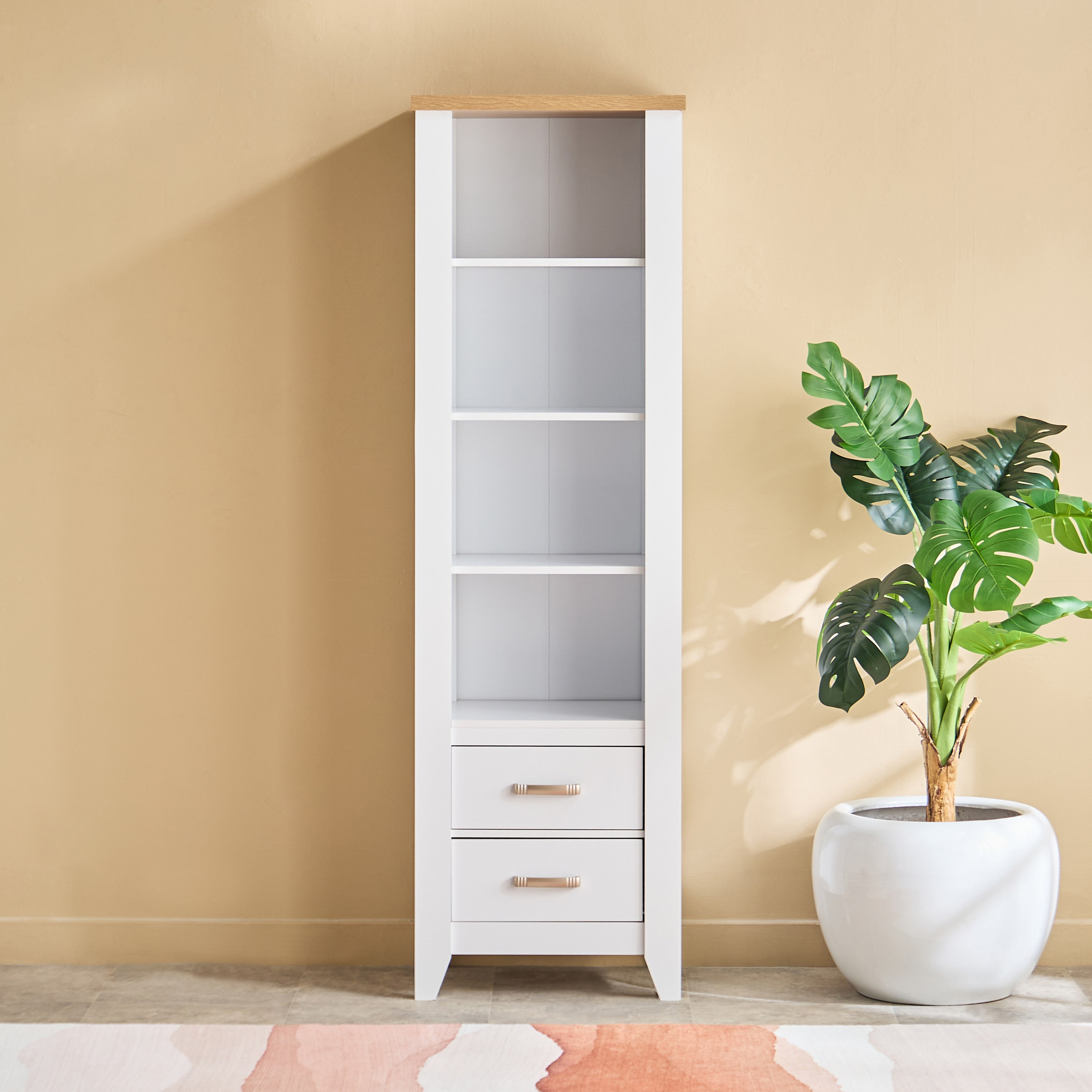 Movo Sky 2-Drawer Tall Bookcase with Display Cabinet-hbxfurniture-office-bookcases-image-3