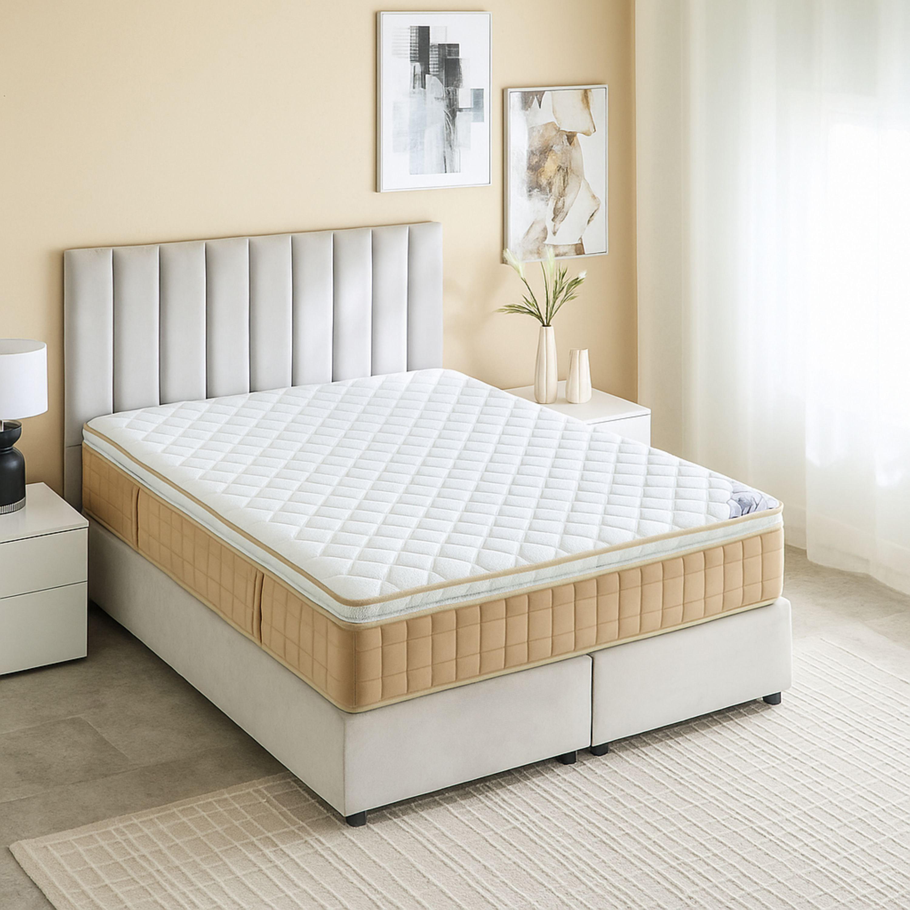 مرتبة كوين بإسفنج مشكّل عالي المرونة ونوابض جيبية من آي بلاش - 140x200x30 سم-hbxbedroom-mattresses-queen-image-3