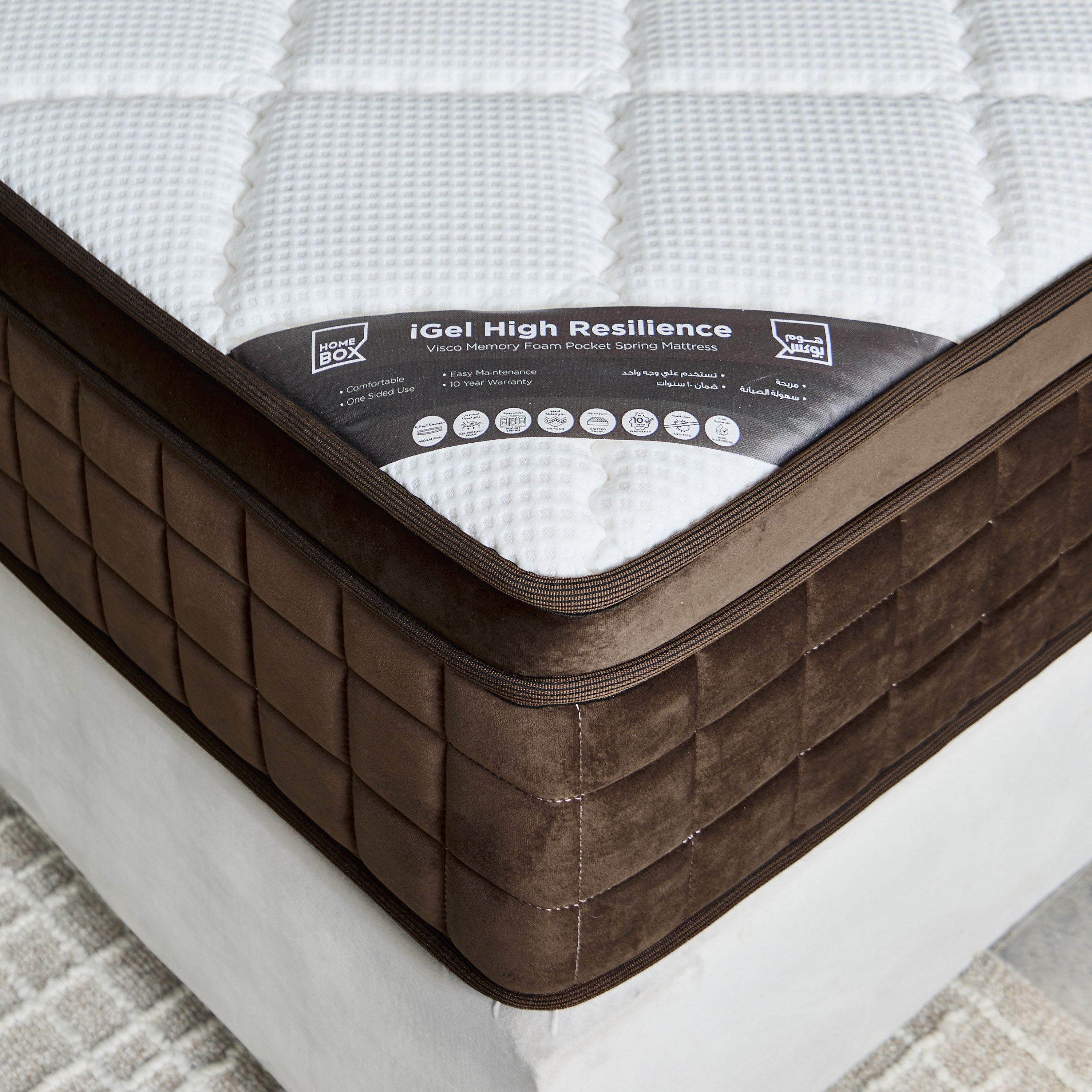 iGel High Resilience Visco Memory Foam Pocket Spring King Mattress - 180x200x30 cm-hbxfurniture-mattresses-king-image-1
