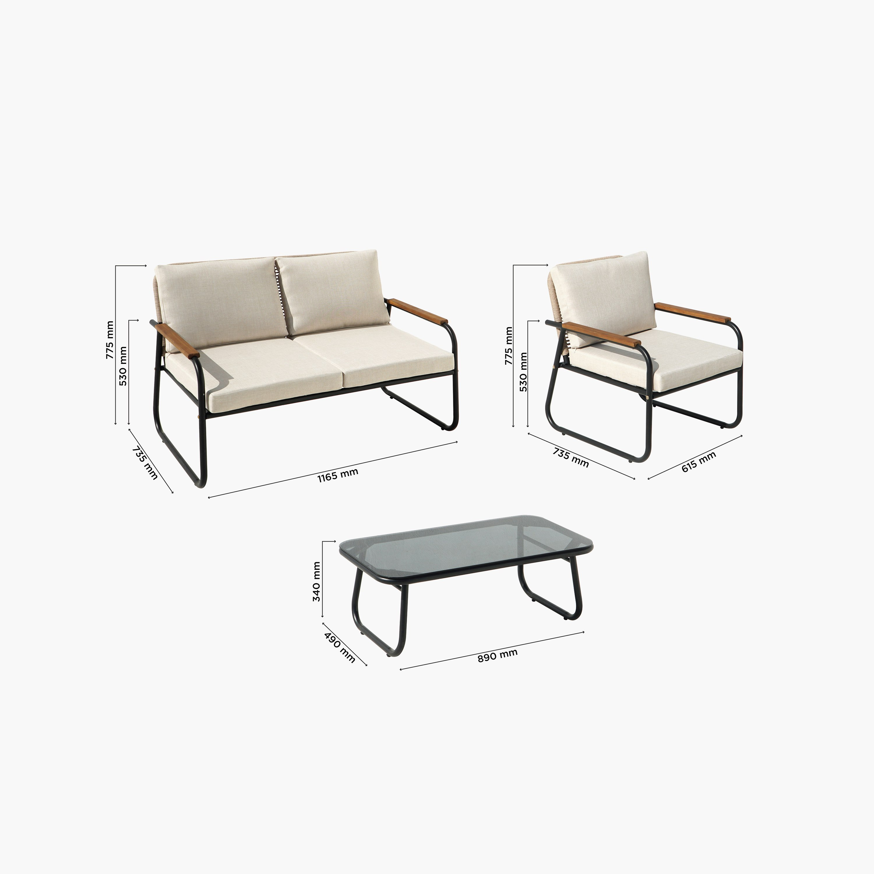طقم كنب للأماكن الخارجية 2+1+1 مع طاولة قهوة ووسائد من فيرا دالاس-hbxoutdoor-hbxoutdoorfurniture-sofasets-image-23