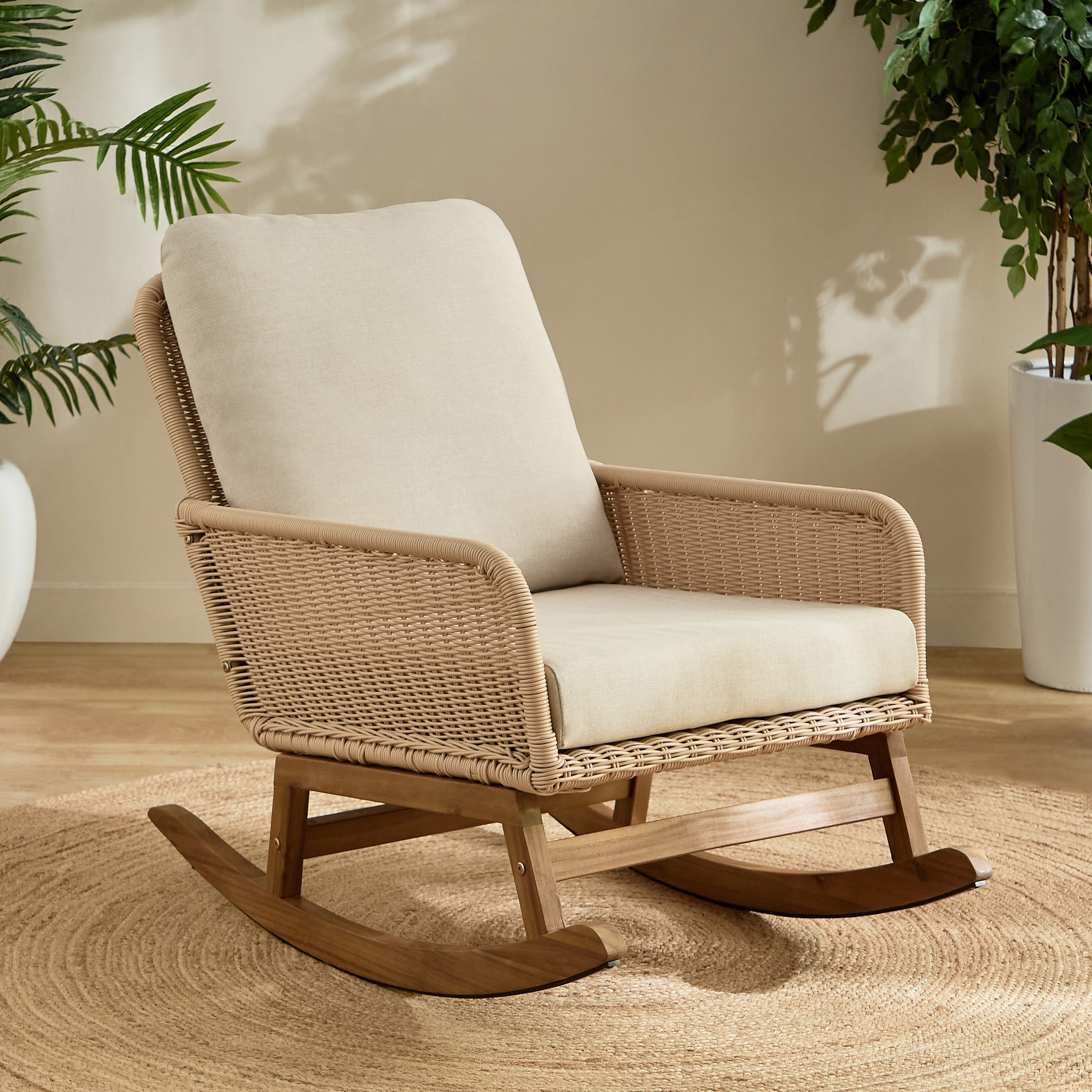 Vera Delta Outdoor Rocking Armchair with Cushion-hbxfurniture-outdoor-swingsandchairs-image-1