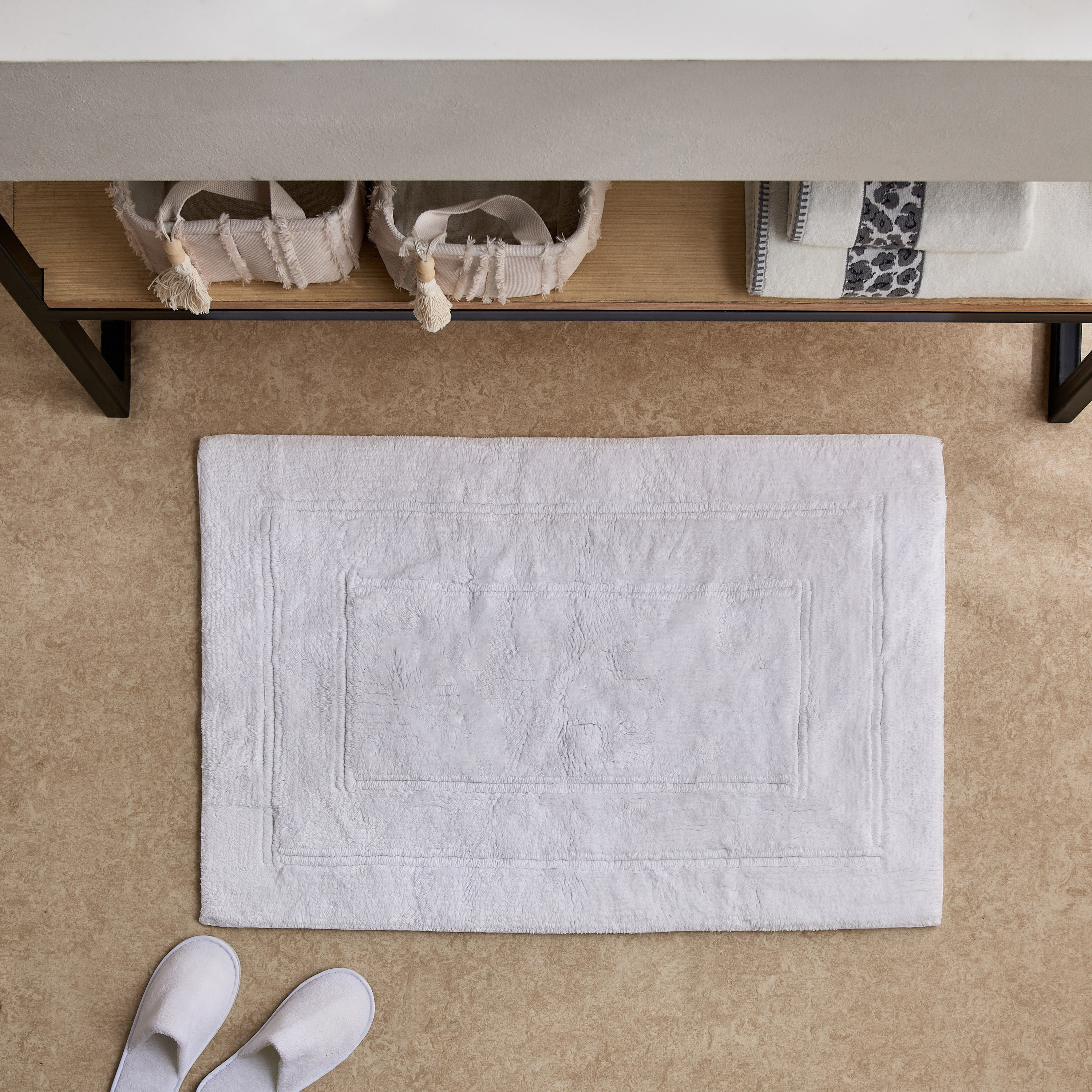 Luxy Bliss Daytona Reversible Cotton Bath Mat - 60x90 cm-hbxbedroom-floorcoverings-bathmats-image-1