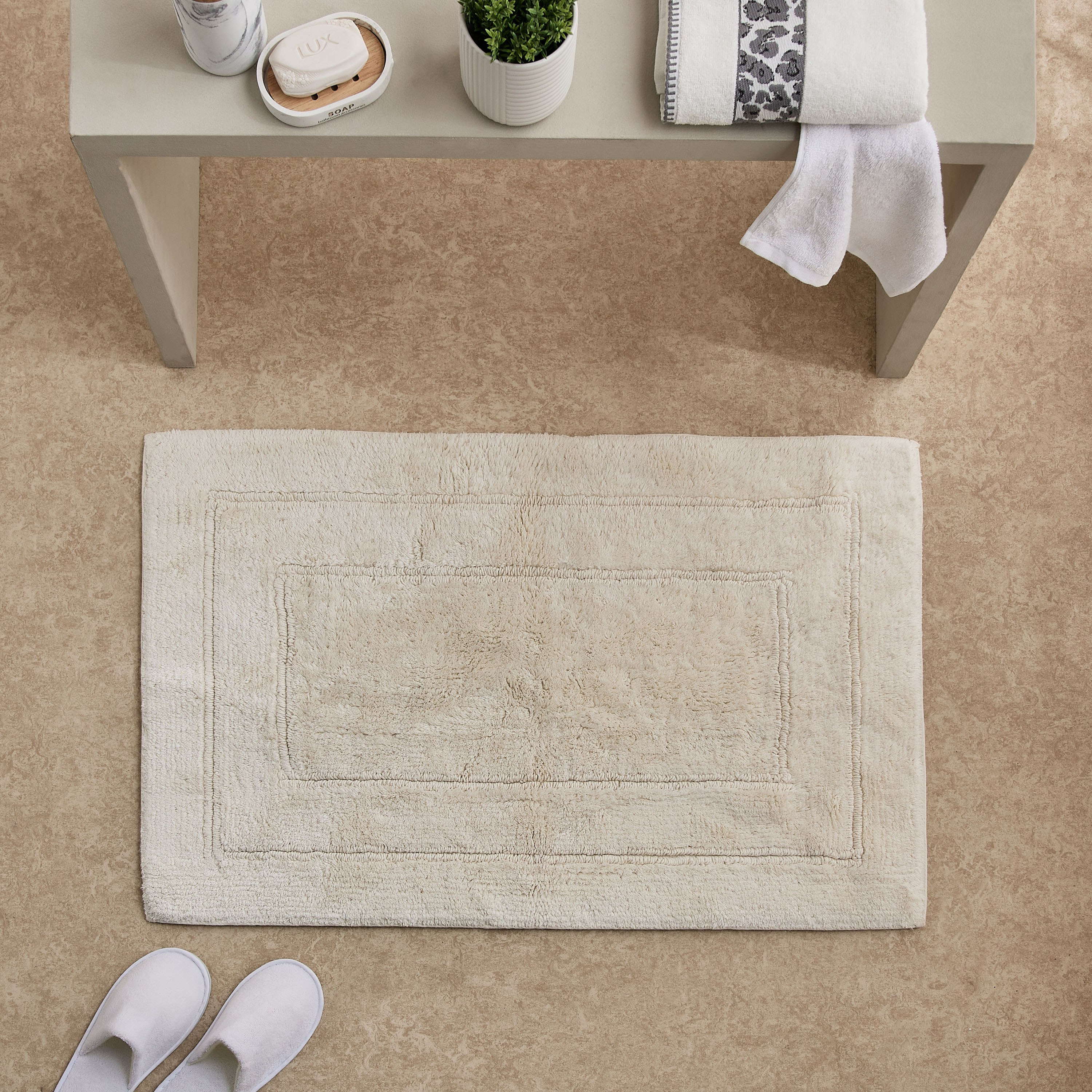 Luxy Bliss Daytona Reversible Cotton Bath Mat - 60x90 cm-hbxbedroom-floorcoverings-bathmats-image-1