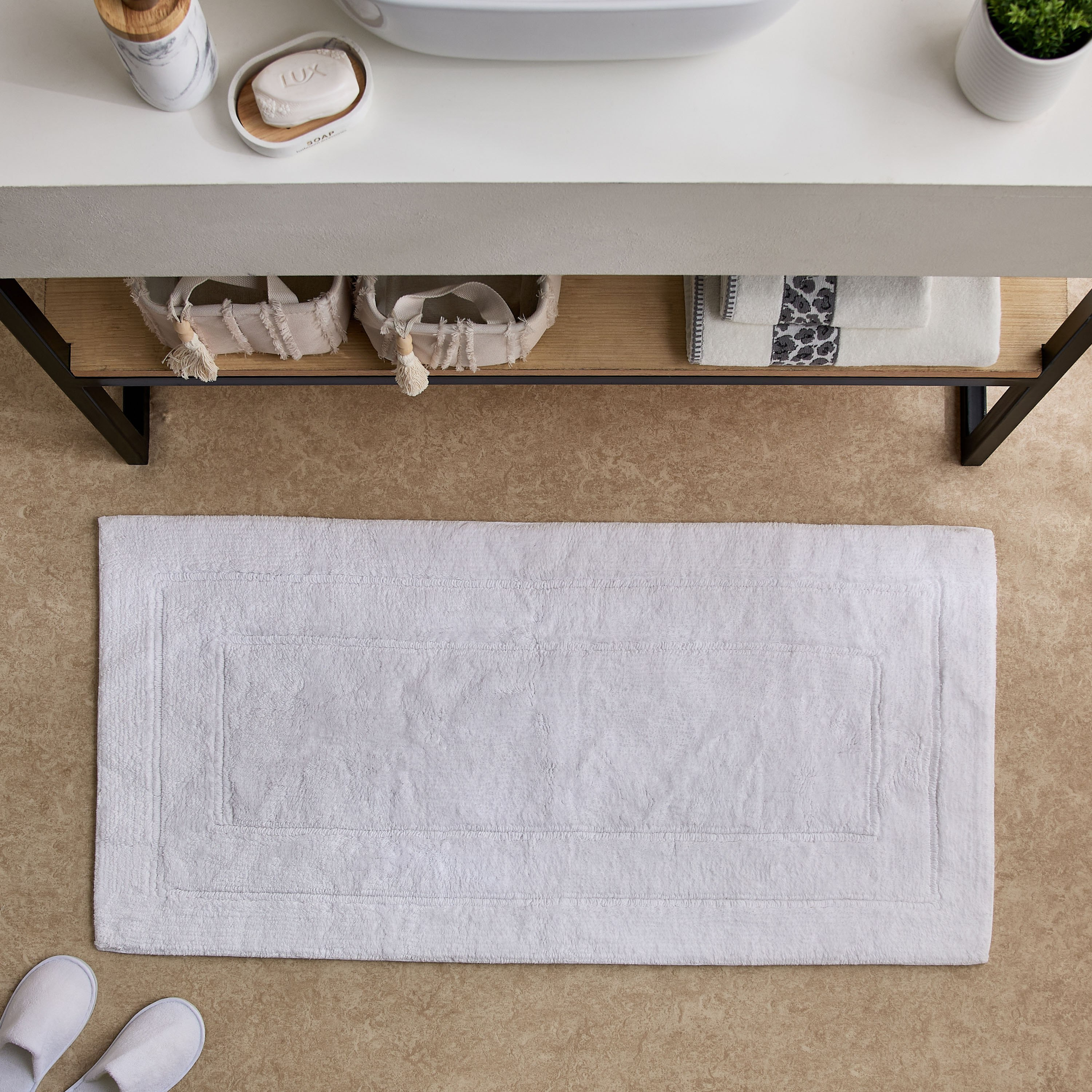 Luxy Bliss Daytona Reversible Cotton Bath Mat - 60x120 cm-PROMO_HB_AE_B1G1_250925-image-1
