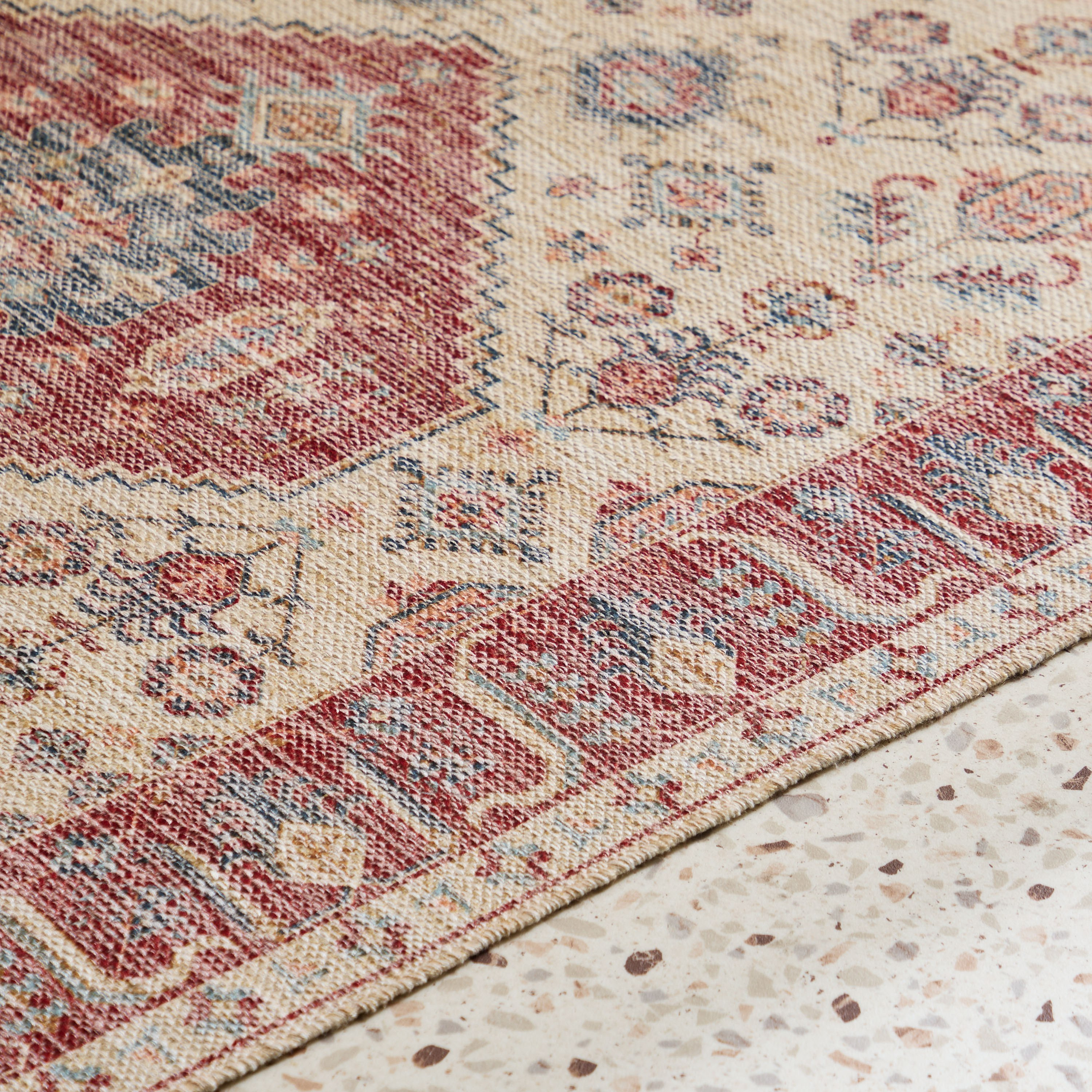 Glimmer Vega Handmade Printed Dhurrie - 110x160 cm-hbxdecorandfurnishings-floorcoverings-rugs-image-2