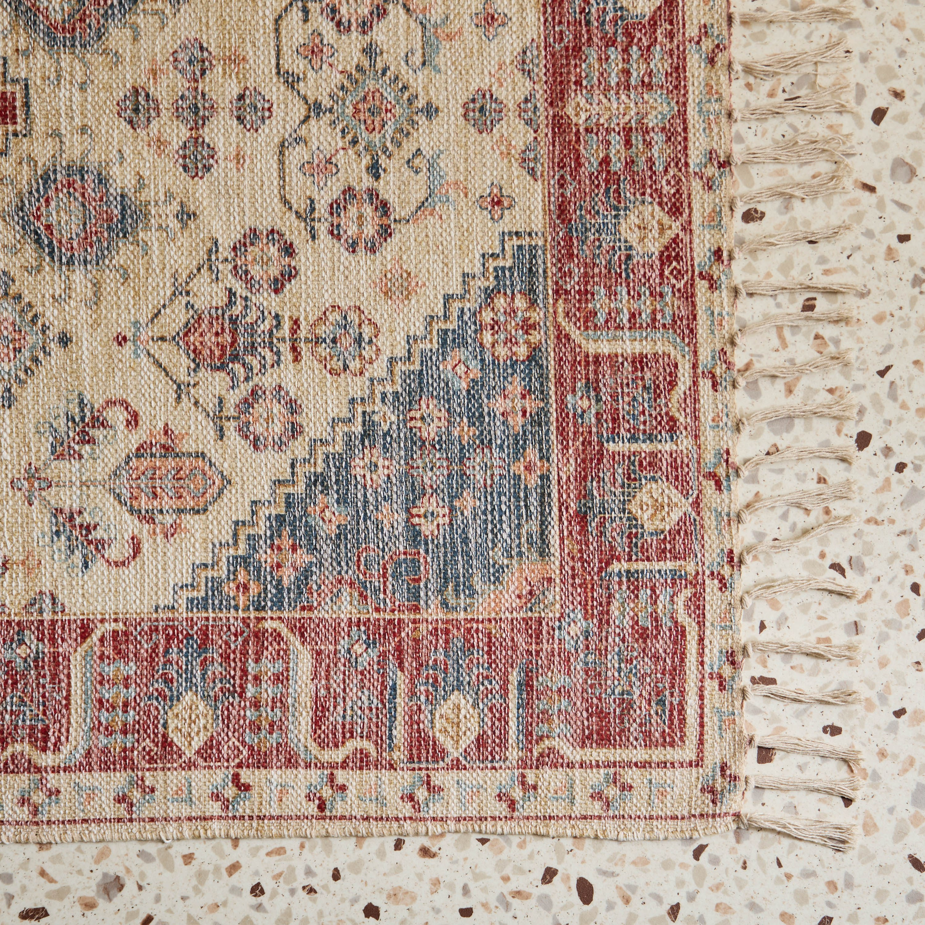 Glimmer Vega Handmade Printed Dhurrie - 110x160 cm-hbxdecorandfurnishings-floorcoverings-rugs-image-3