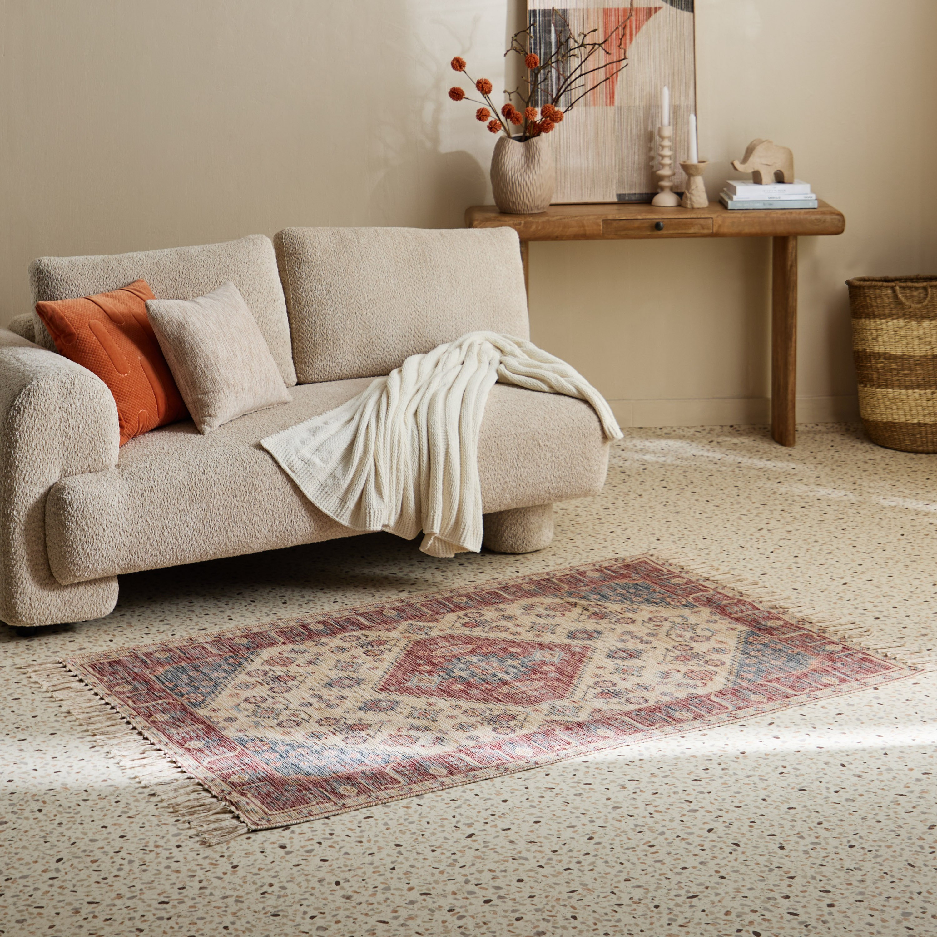 Glimmer Vega Handmade Printed Dhurrie - 110x160 cm-hbxdecorandfurnishings-floorcoverings-rugs-image-5