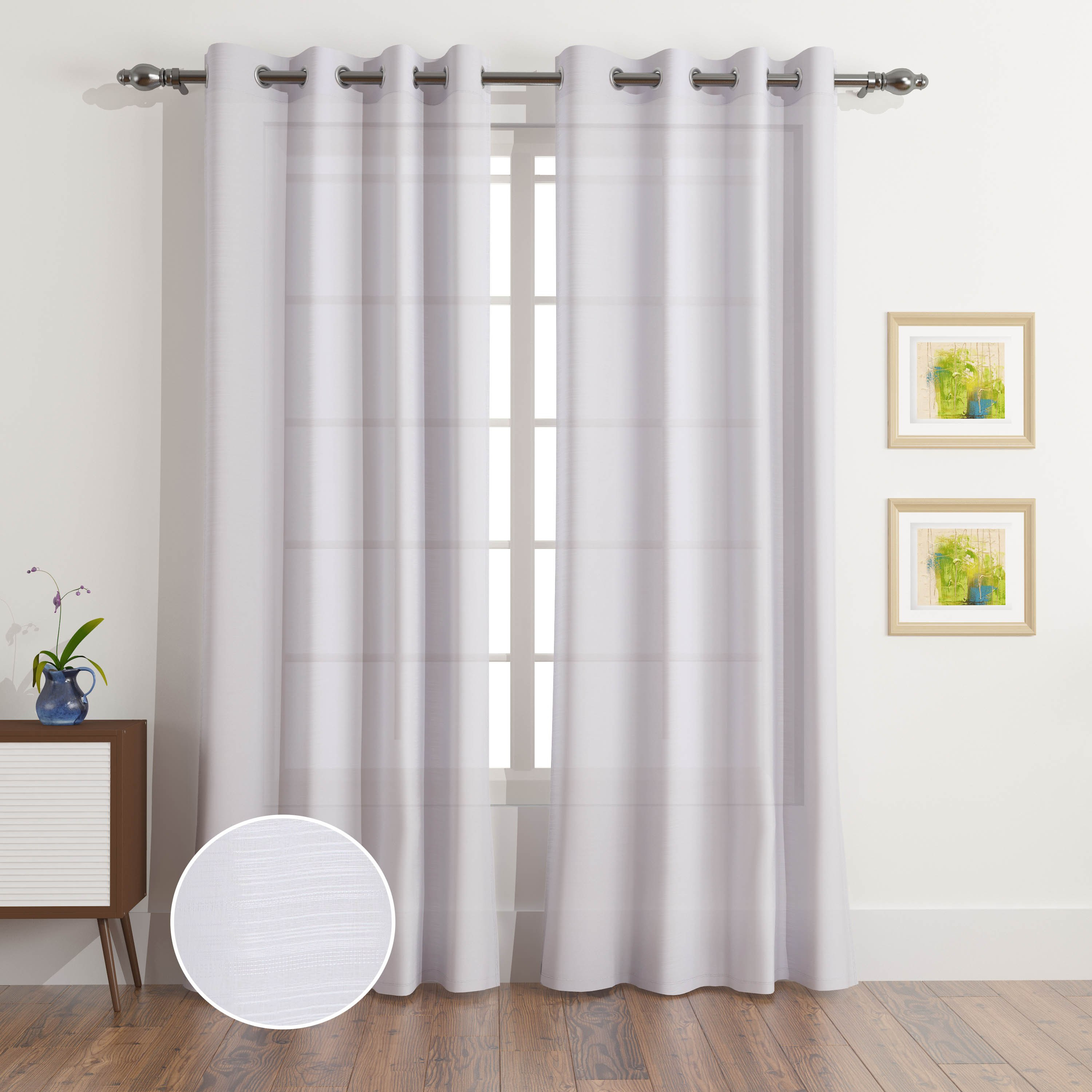 Nordic 2-Piece Textured Extra Long Sheer Curtain Set - 140x300 cm-PROMO_HB_AE_B1G1_250925-image-1