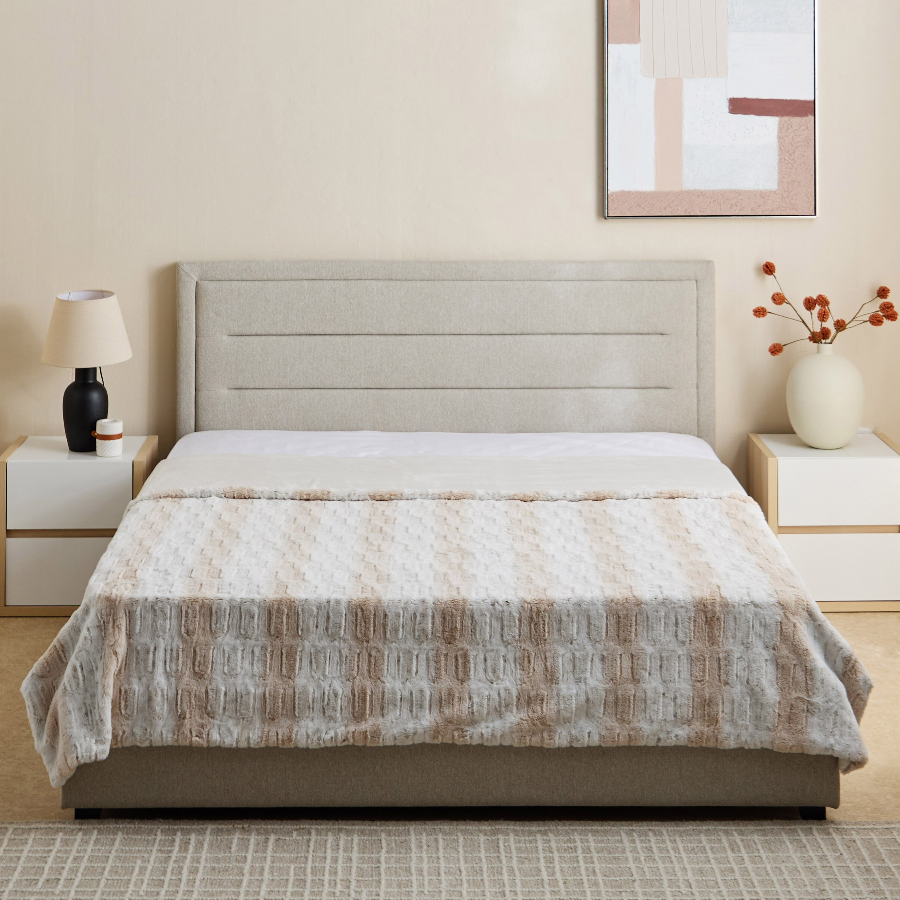 بطانية كنيج من فرو الأرنب بارزة الملمس من إدور - 220x240  سم-hbxhomeware-hbxbedroom-image-2