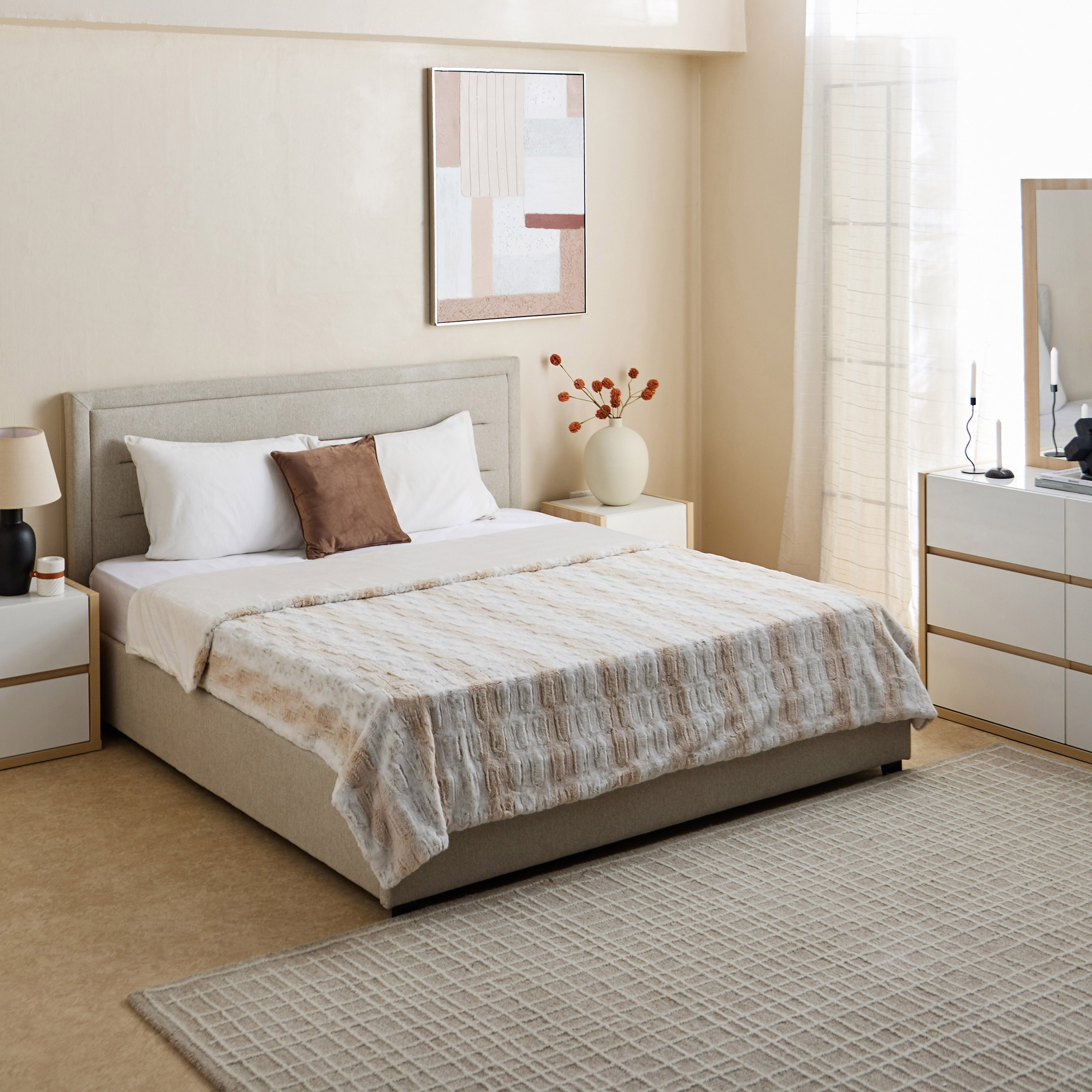 بطانية كنيج من فرو الأرنب بارزة الملمس من إدور - 220x240  سم-hbxhomeware-hbxbedroom-image-6