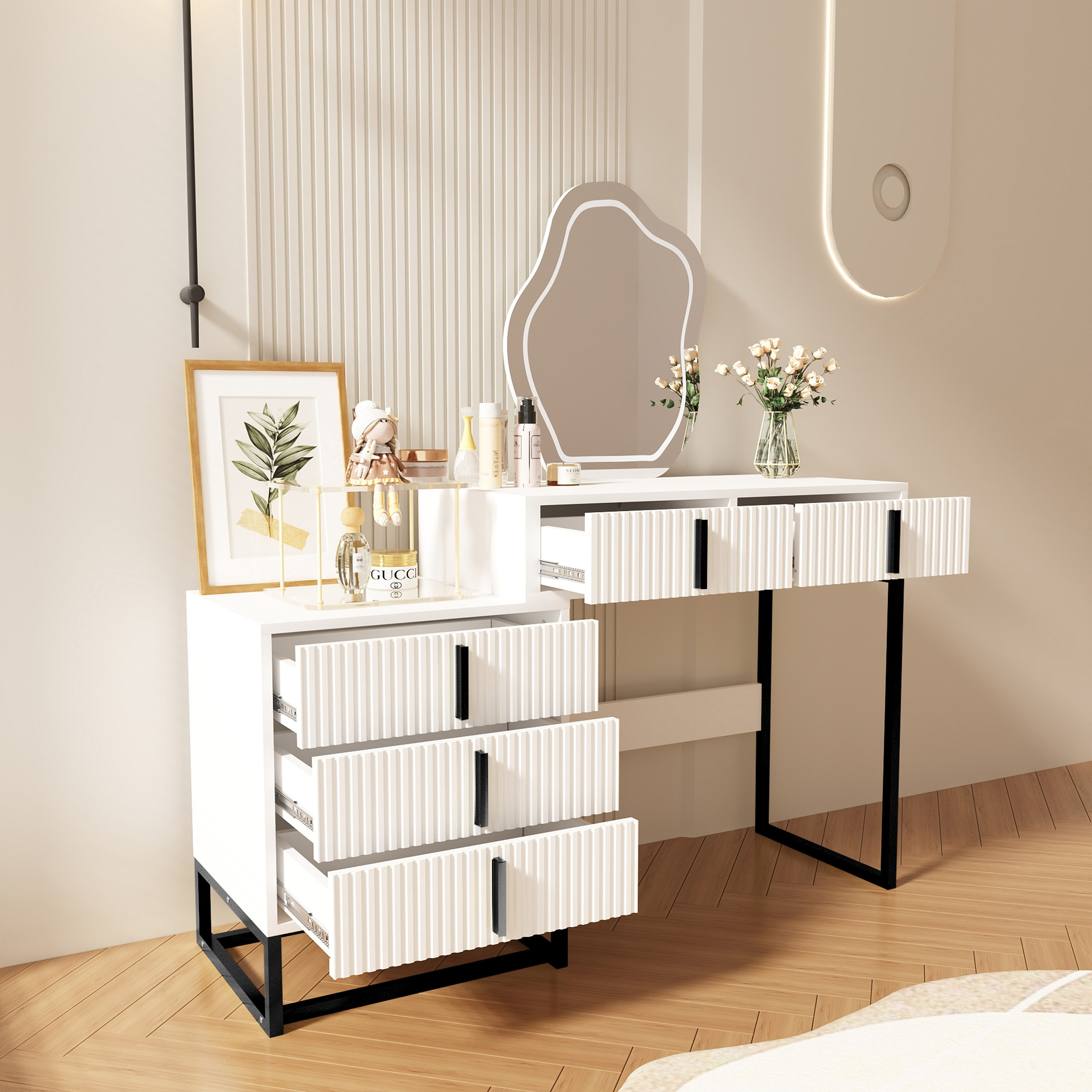 تسريحة بـ5 أدراج مع إضاءة المرآة من أورا-PROMO_HB_UAE_THRESHOLD_Furniture_020426-image-2