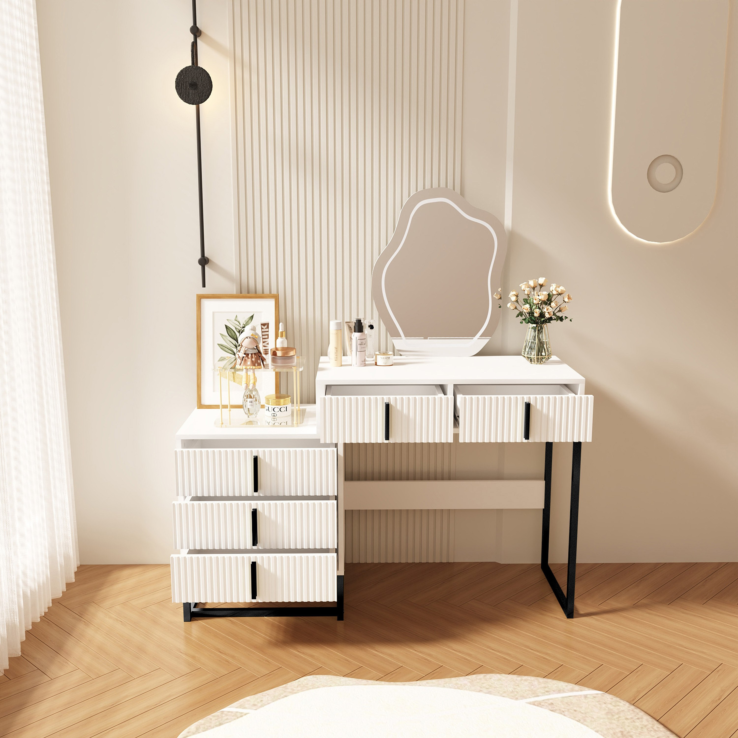 تسريحة بـ5 أدراج مع إضاءة المرآة من أورا-PROMO_HB_UAE_THRESHOLD_Furniture_020426-image-3
